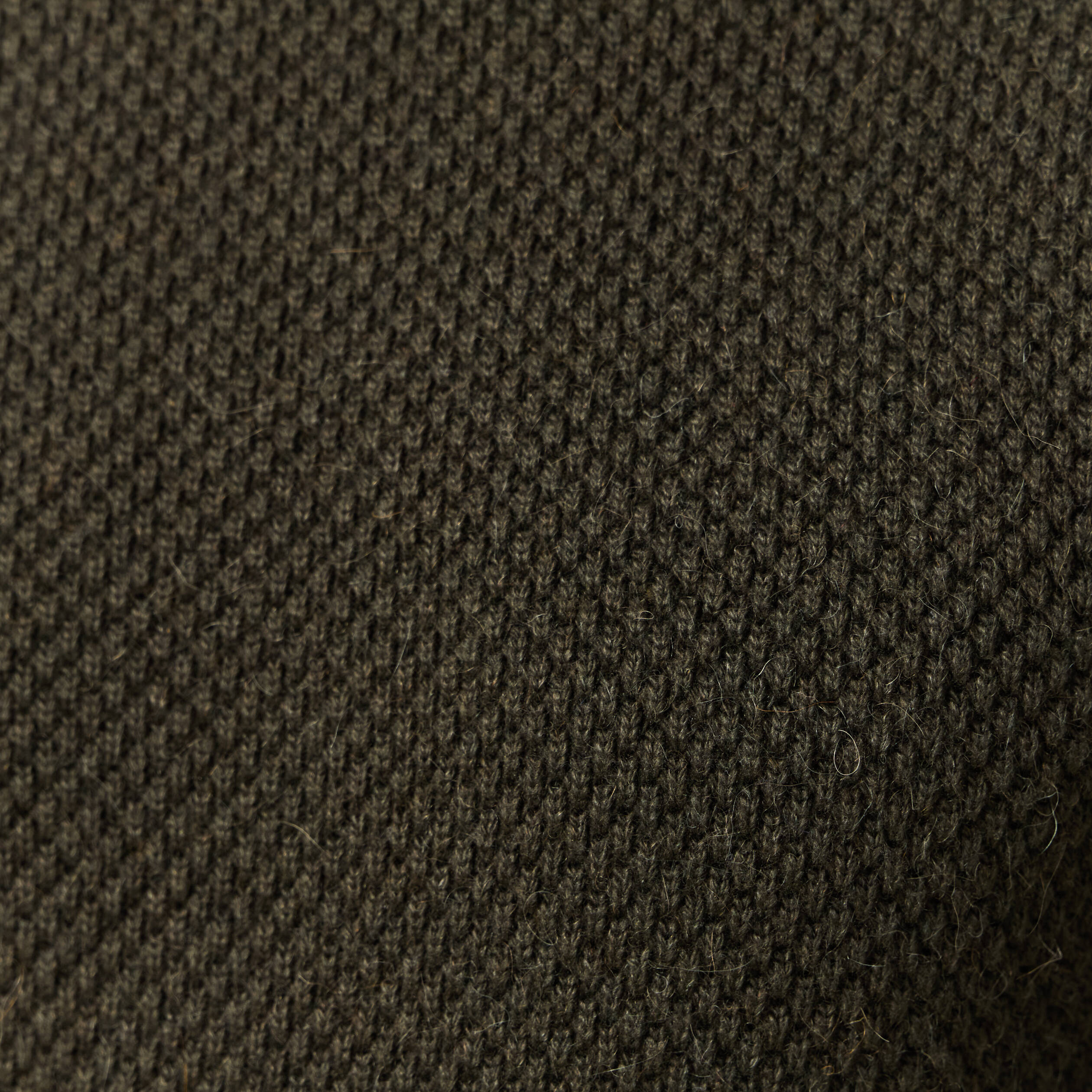 Pull col rond vert kaki homme