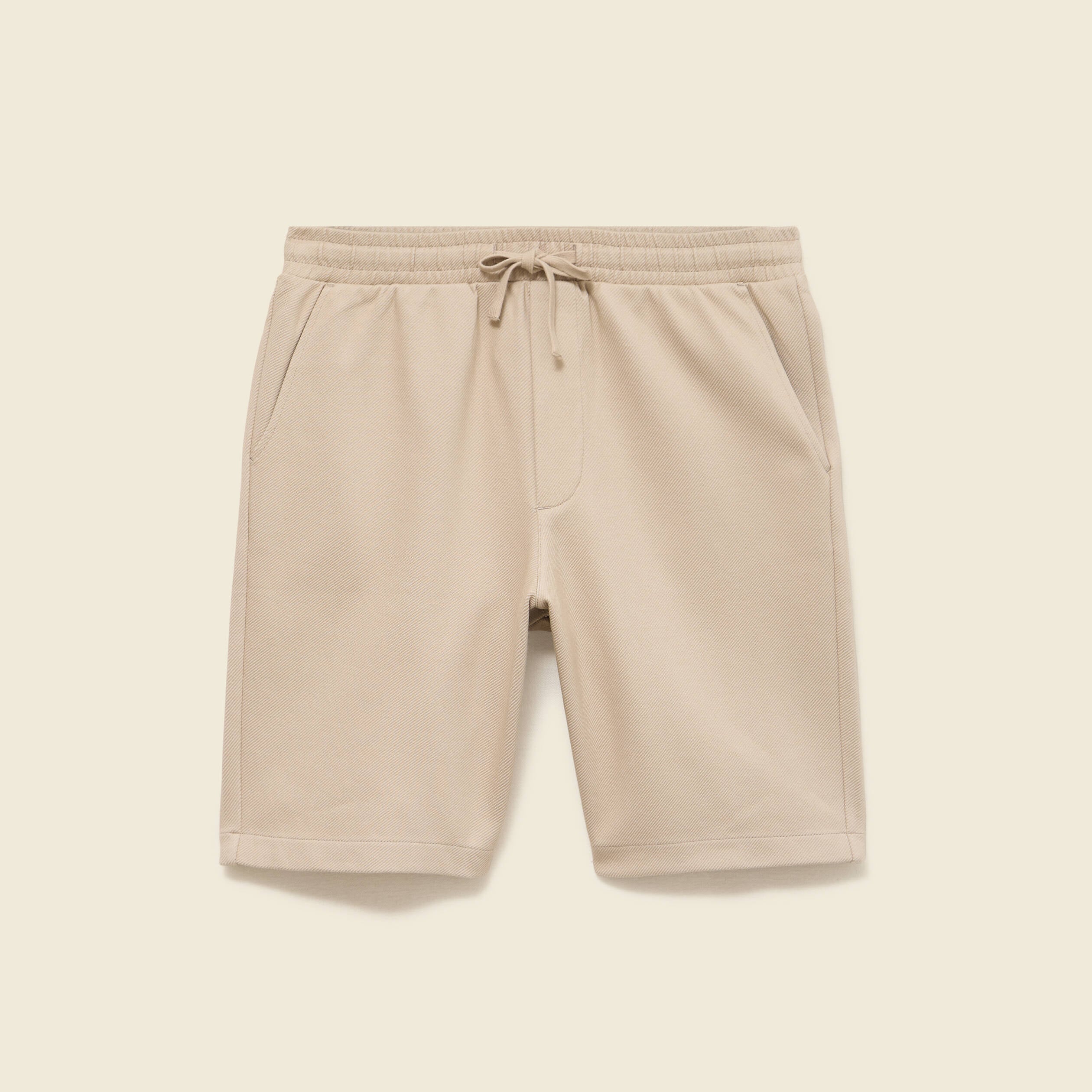 Bermuda droit &eacute;lastiqu&eacute; beige homme