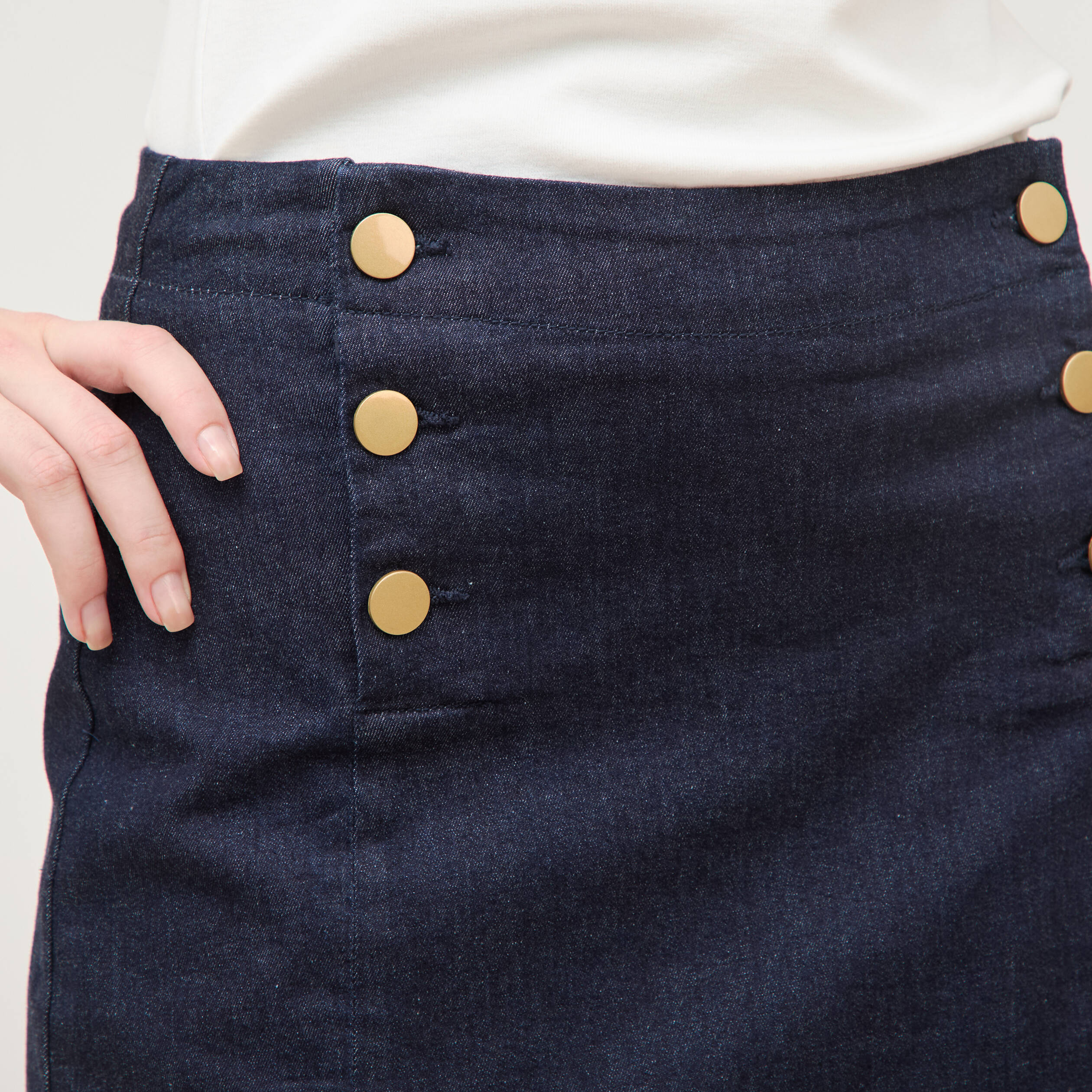 Jupe en jeans denim brut femme