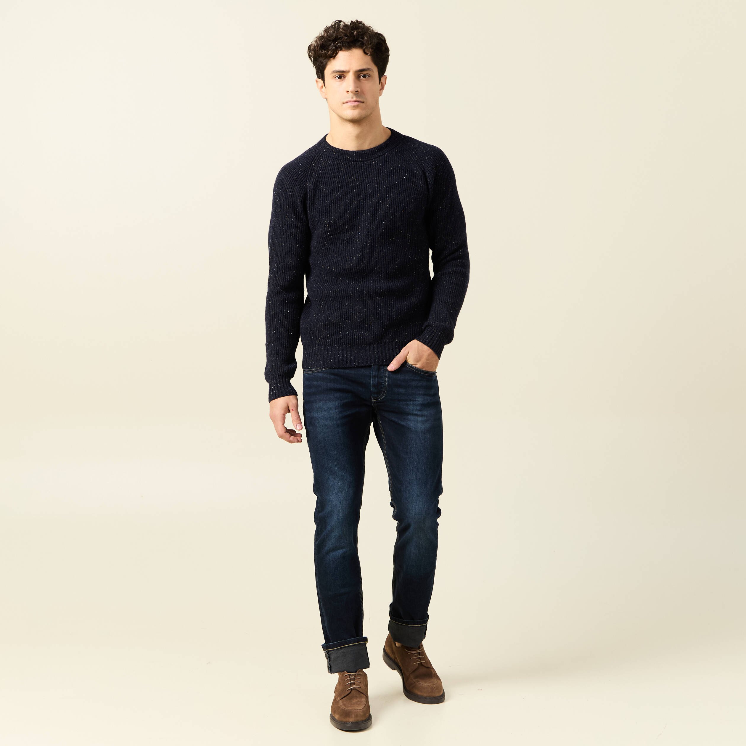 pull manches longues fabrique en france bleu marine homme Pull manches longues fabriqué en France bleu marine homme