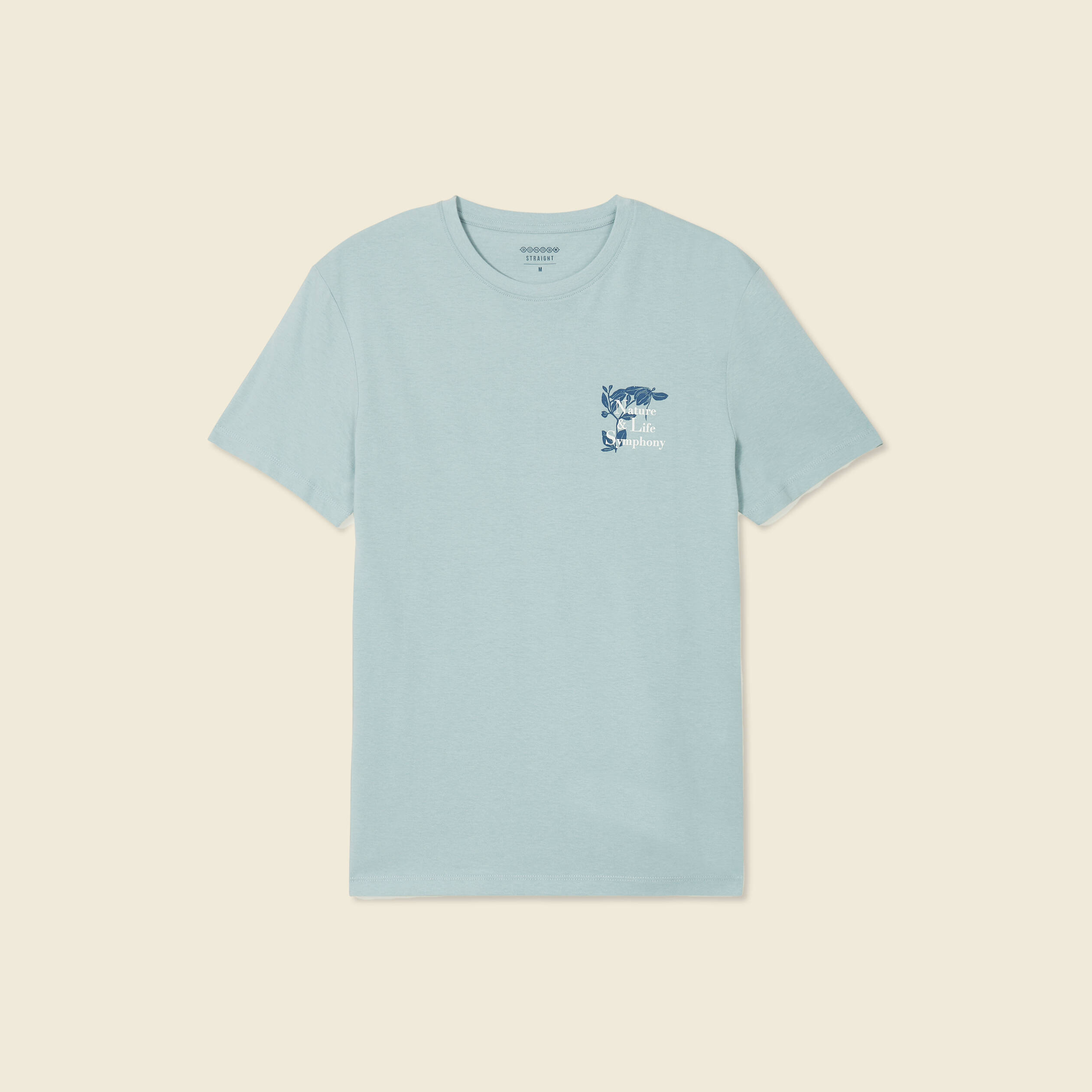 t shirt manches courtes bleu gris homme T-shirt manches courtes bleu gris homme