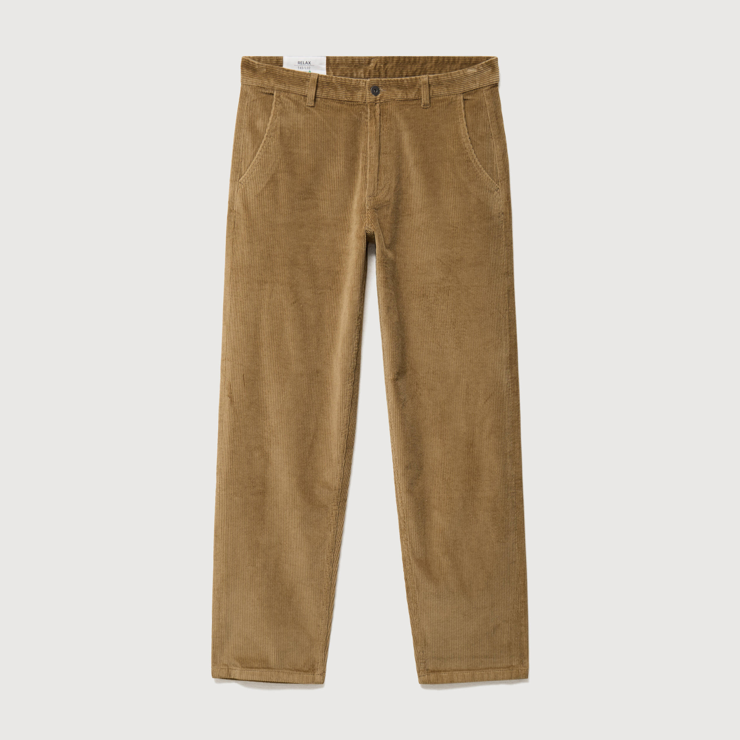 Pantalon droit en velours longueur 32 vert kaki homme