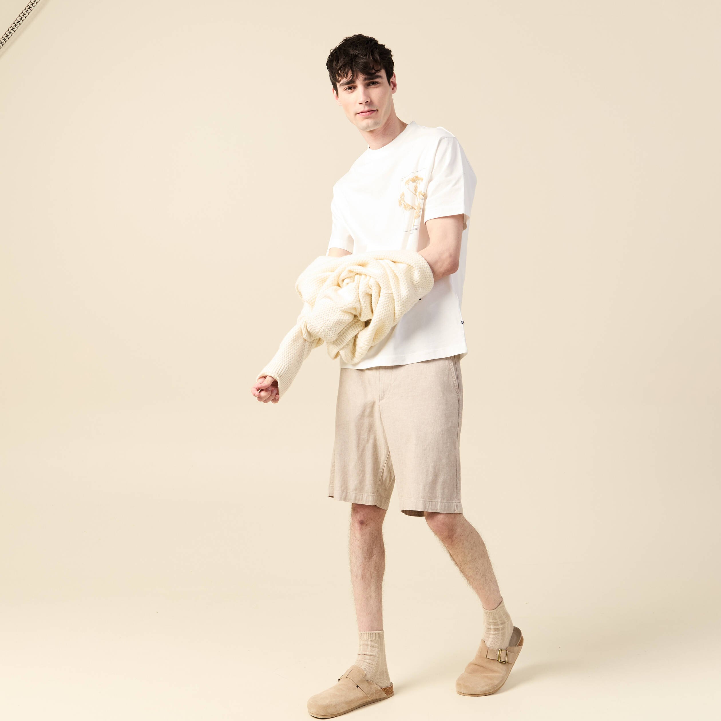 t shirt manches courtes ecru homme T-shirt manches courtes ecru homme