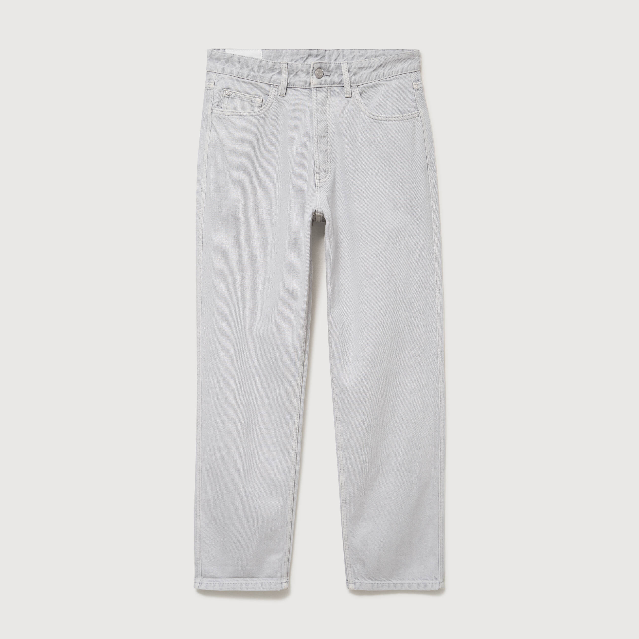 Jeans large longueur 32 en coton denim snow gris homme