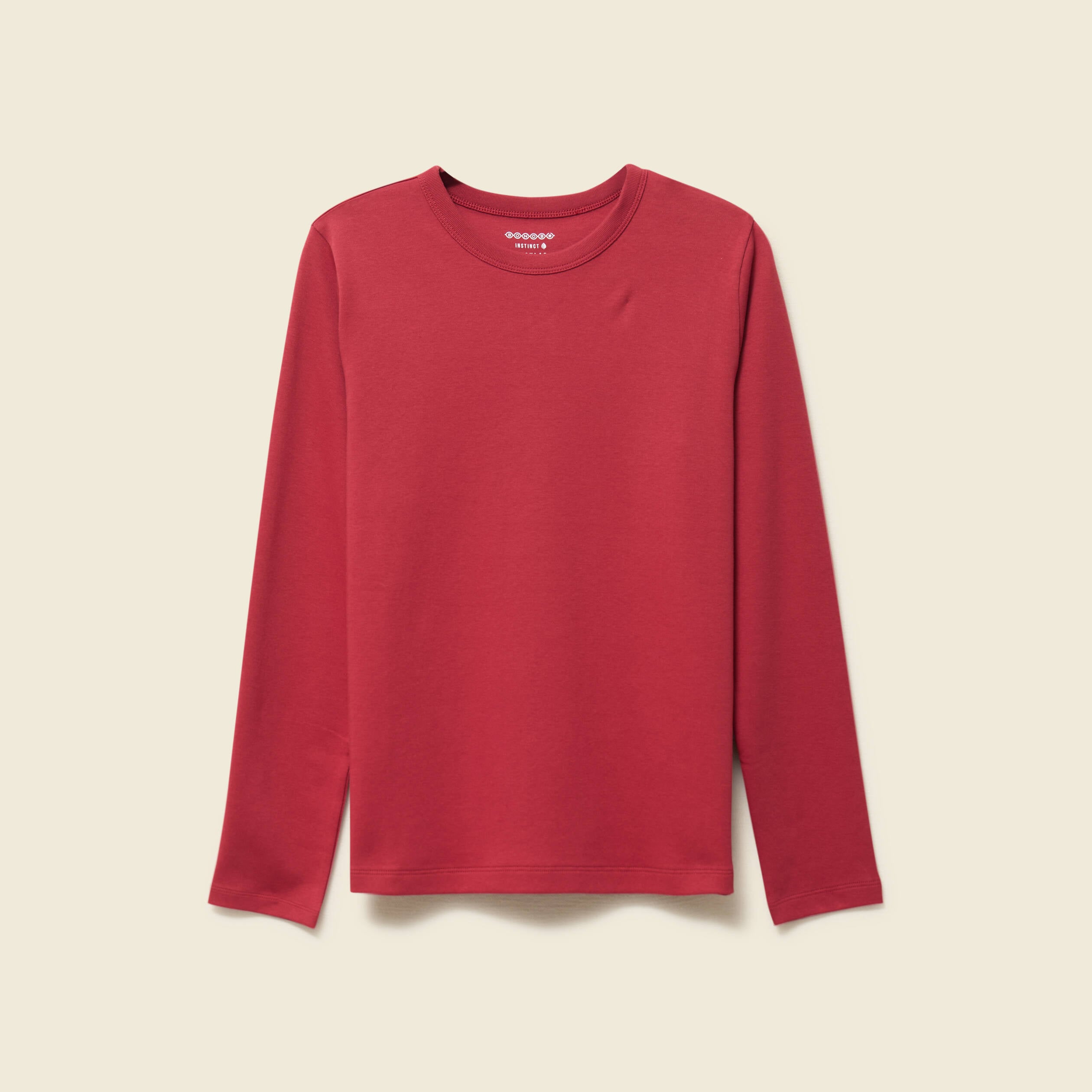 T-shirt en coton manches longues bordeaux femme