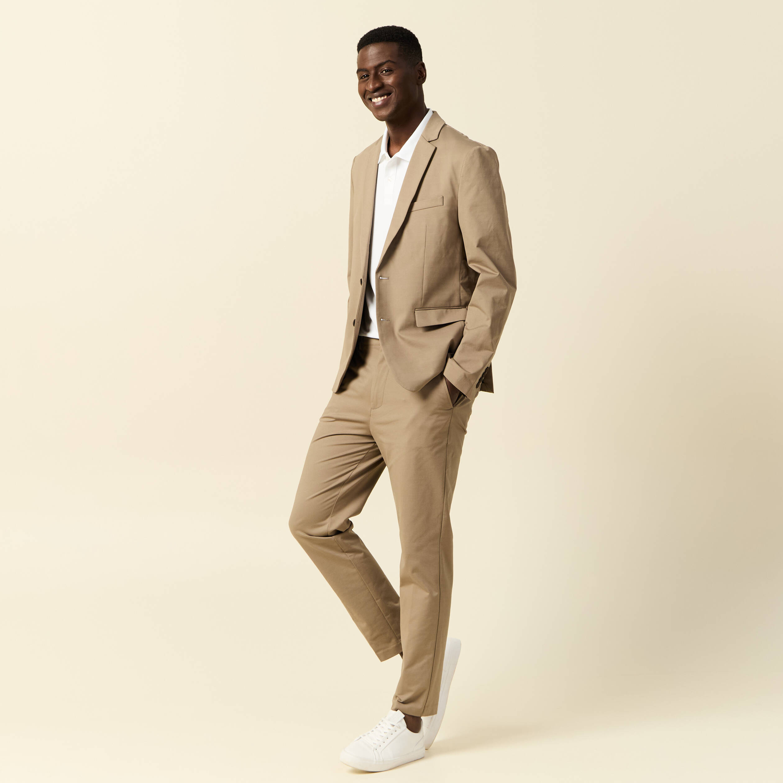 pantalon chino stretch taupe homme Pantalon chino stretch taupe homme