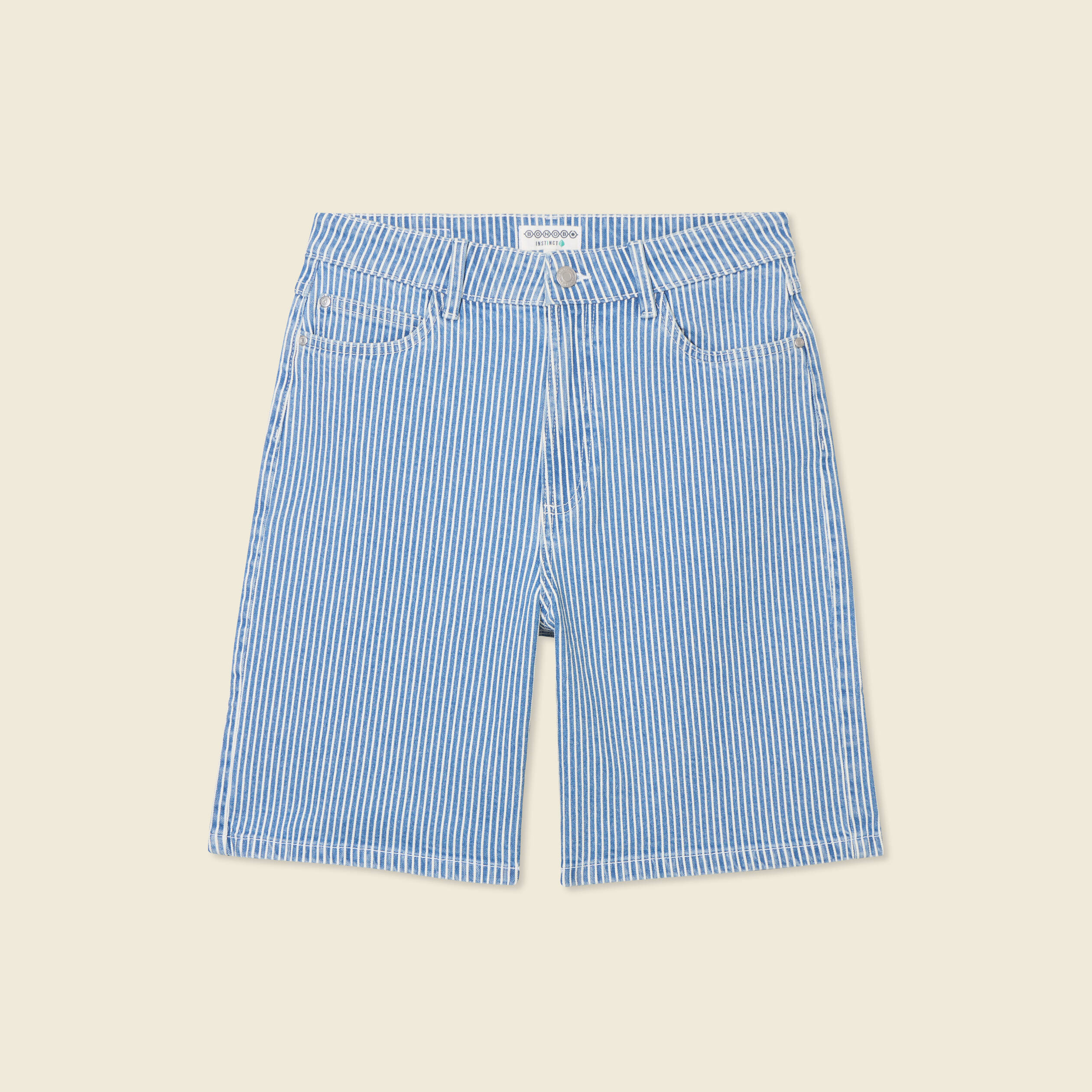 bermuda droit en jean denim stone femme Bermuda droit en jean denim stone femme