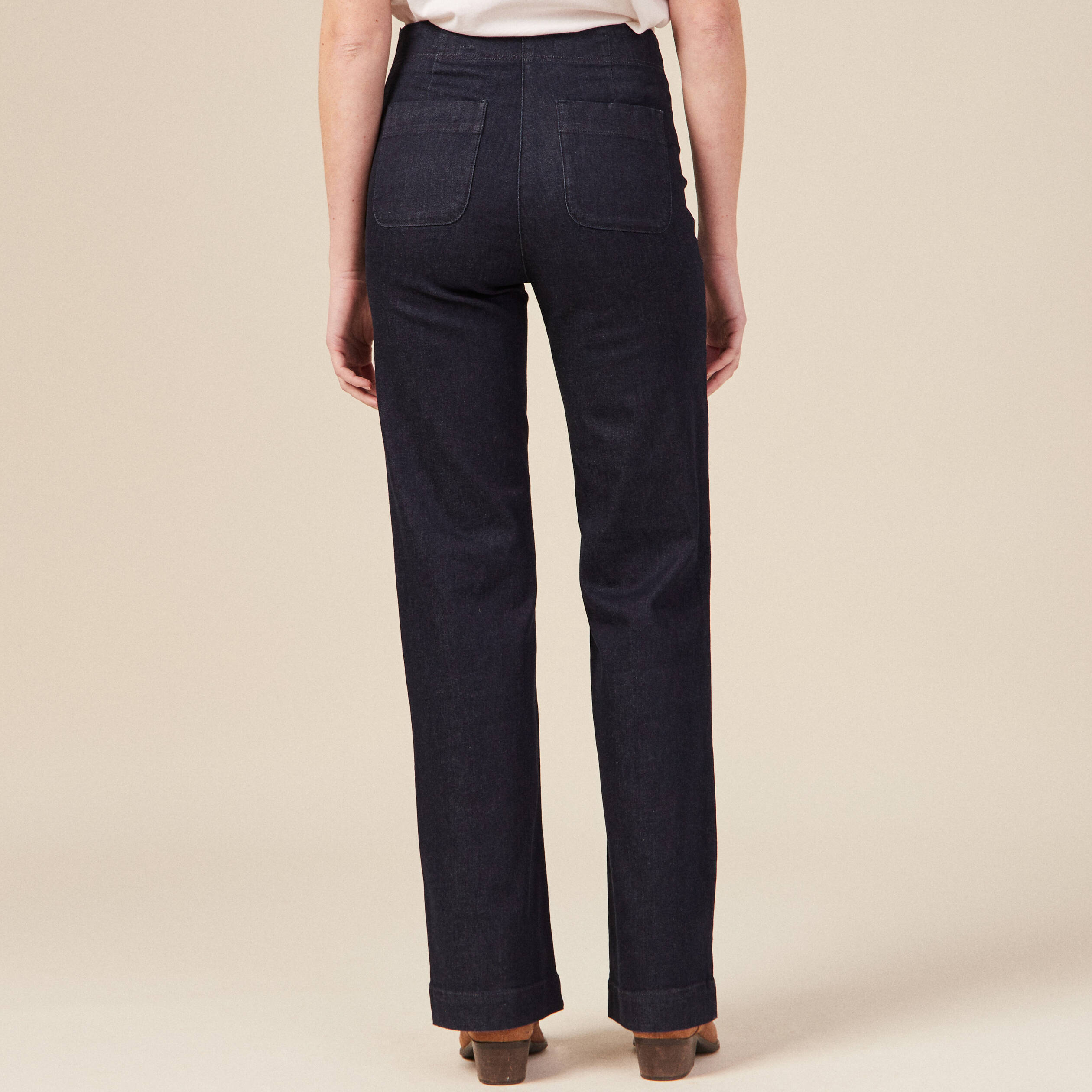 Jeans flare a pont denim brut femme Bonobo