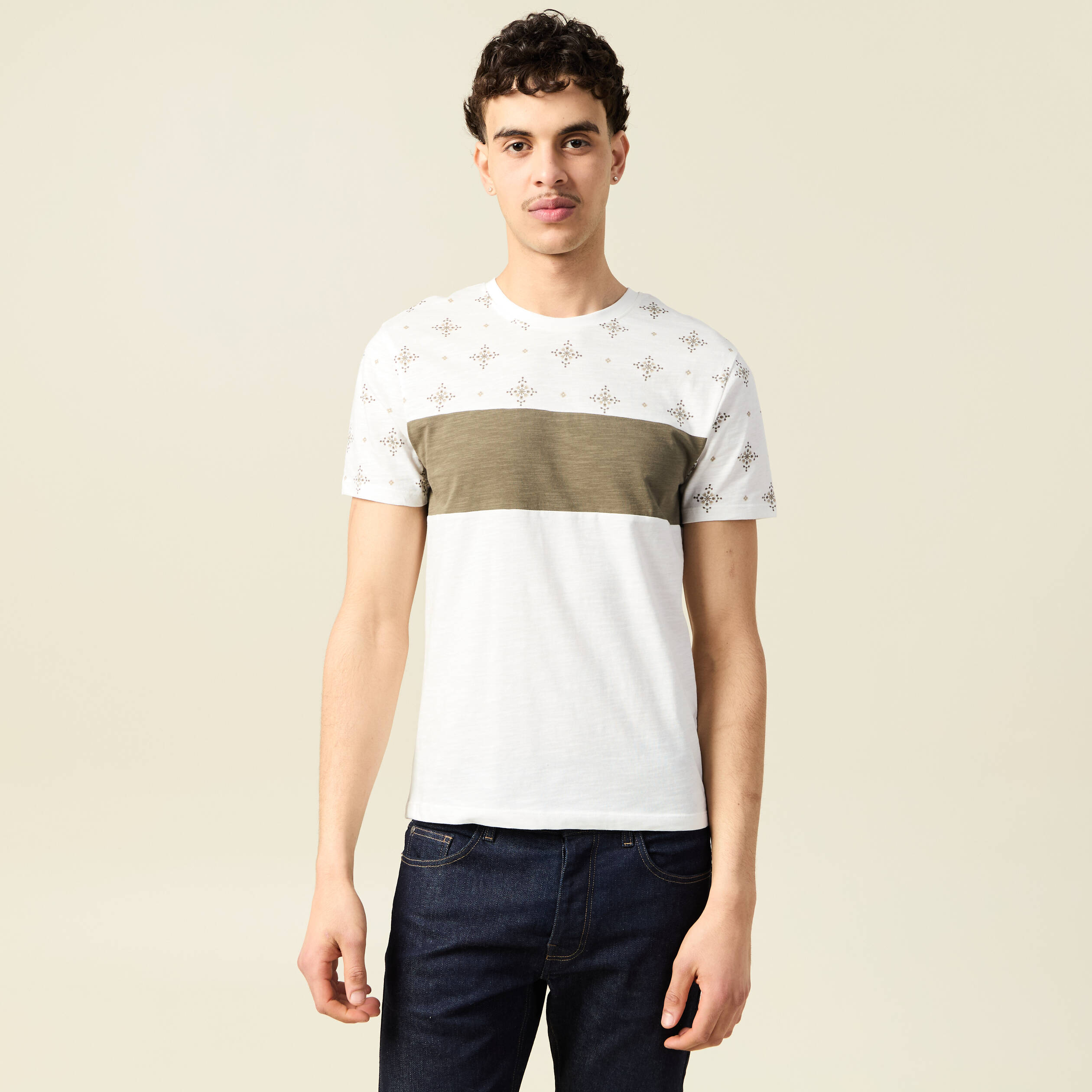 t shirt manches courtes vert kaki homme T-shirt manches courtes vert kaki homme