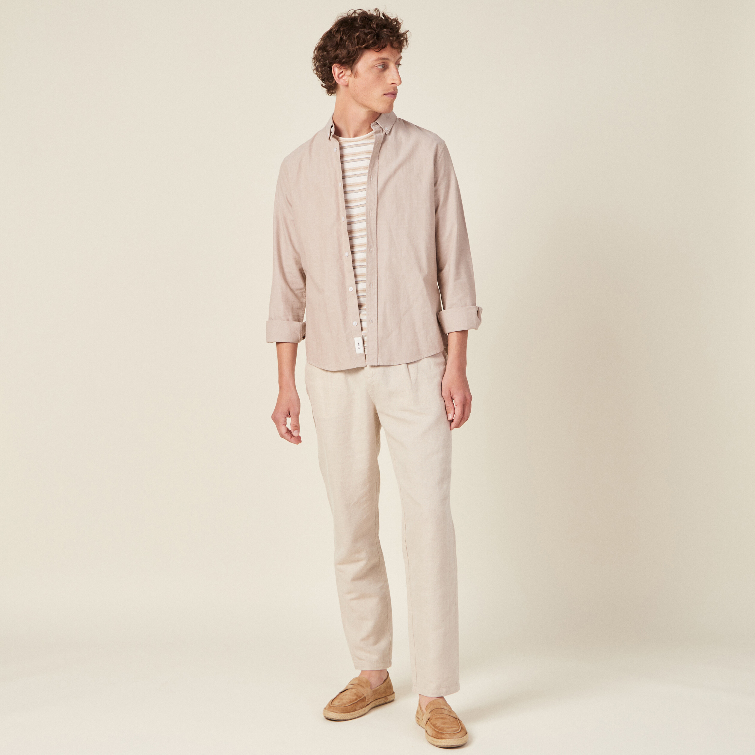 t shirt manches courtes beige homme T-shirt manches courtes beige homme