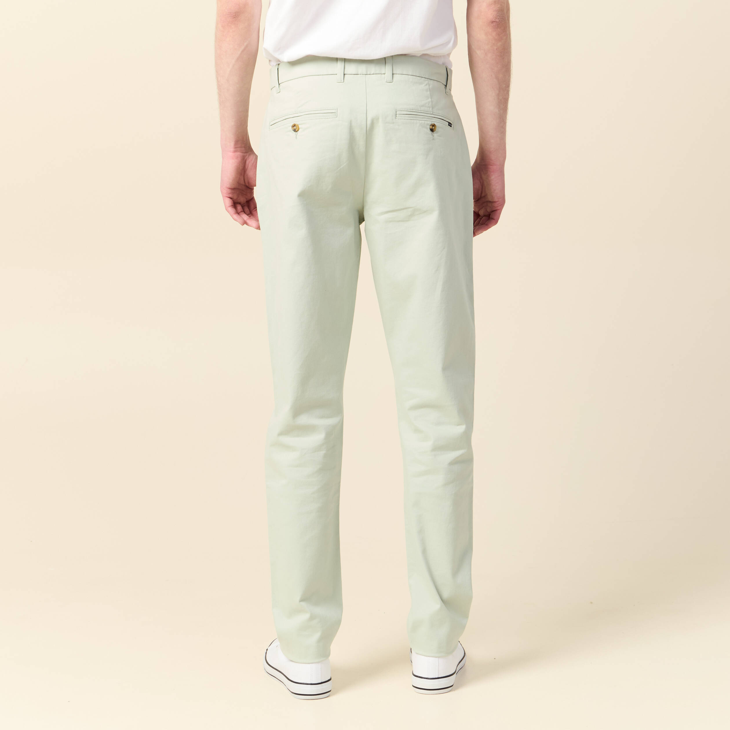 pantalon slim instinct chino vert clair homme Pantalon slim Instinct chino vert clair homme
