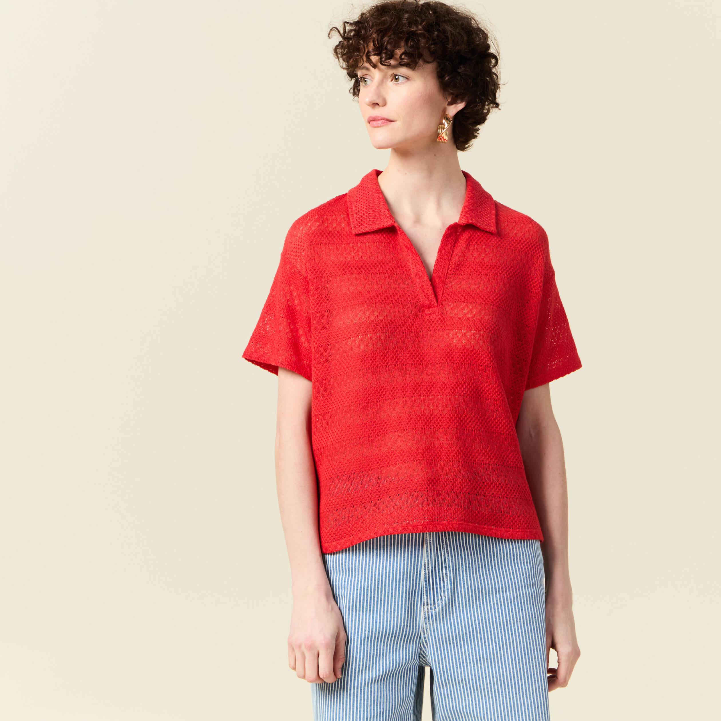 t shirt manches courtes rouge femme T-shirt manches courtes rouge femme