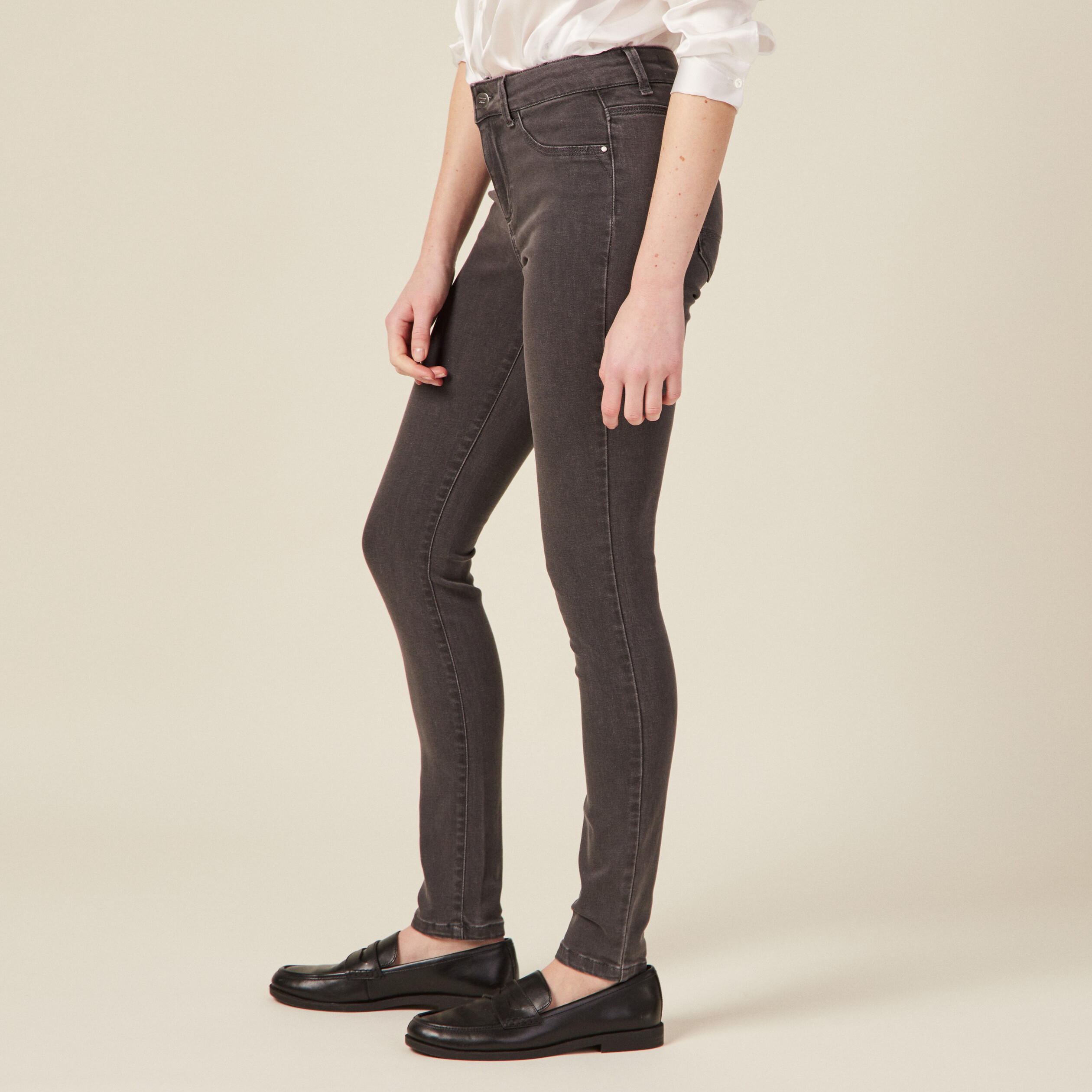Jeans Lou jegging gris fonc femme Bonobo