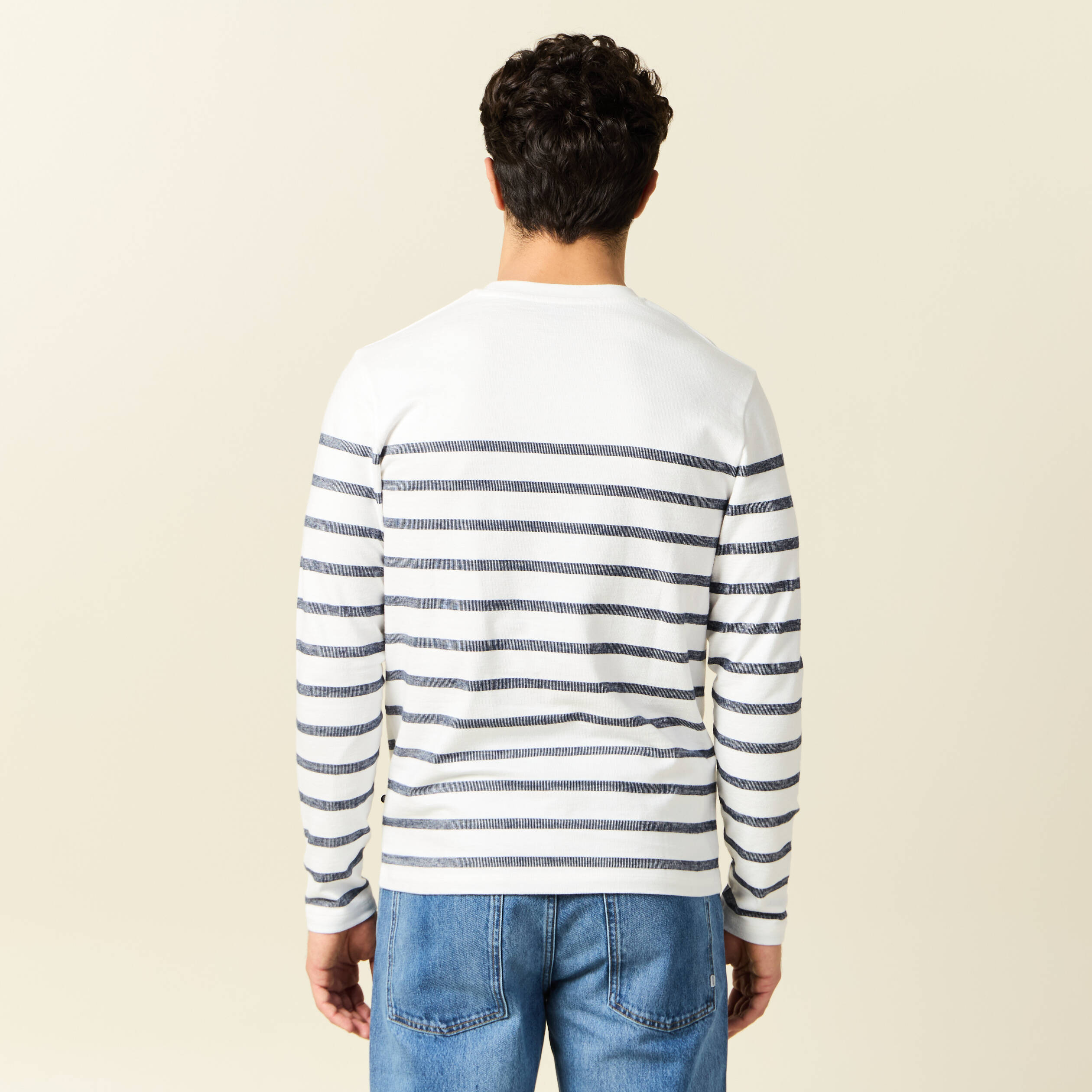 t shirt manches longues ecru homme T-shirt manches longues ecru homme