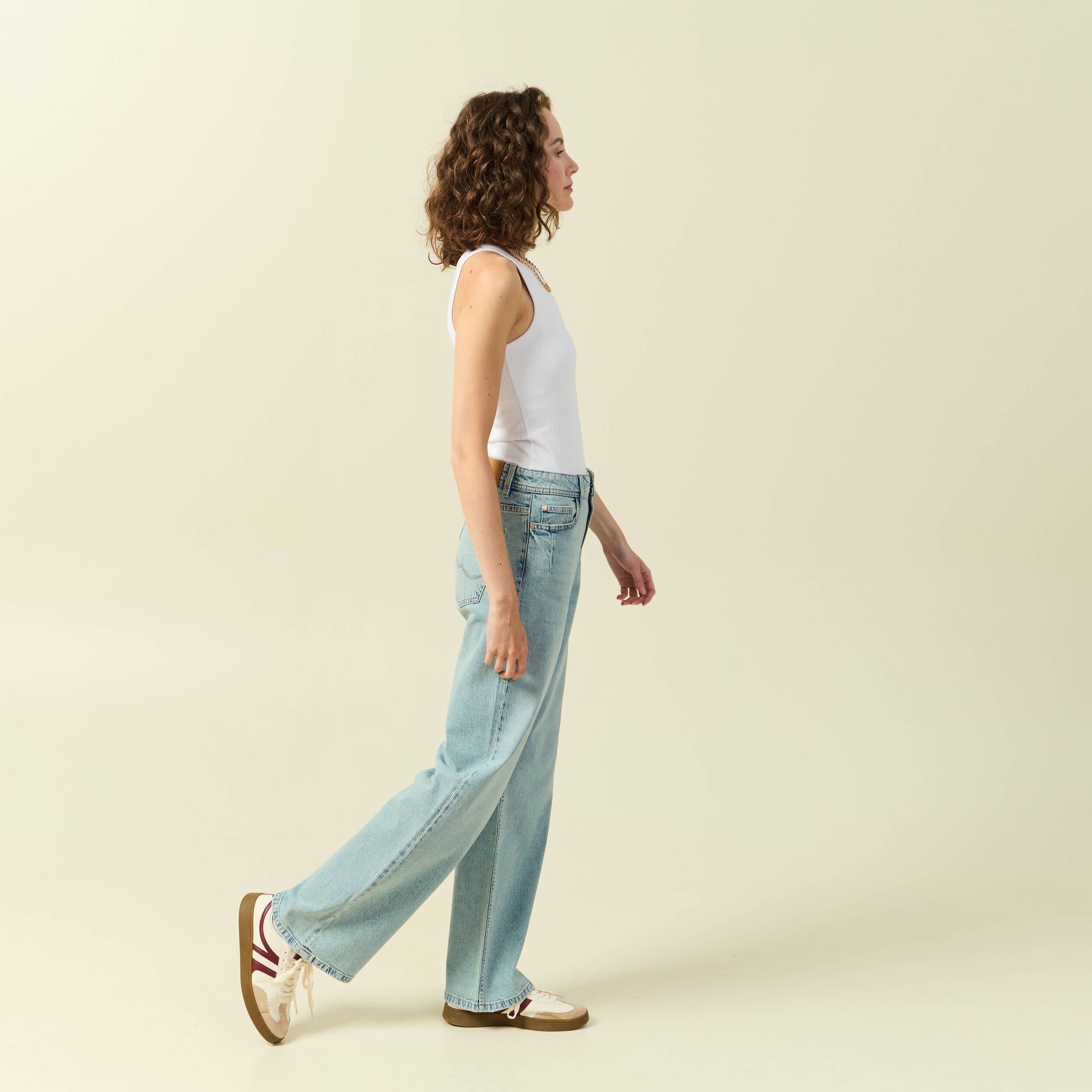 jeans large taille standard bleu femme Jeans large taille standard bleu femme