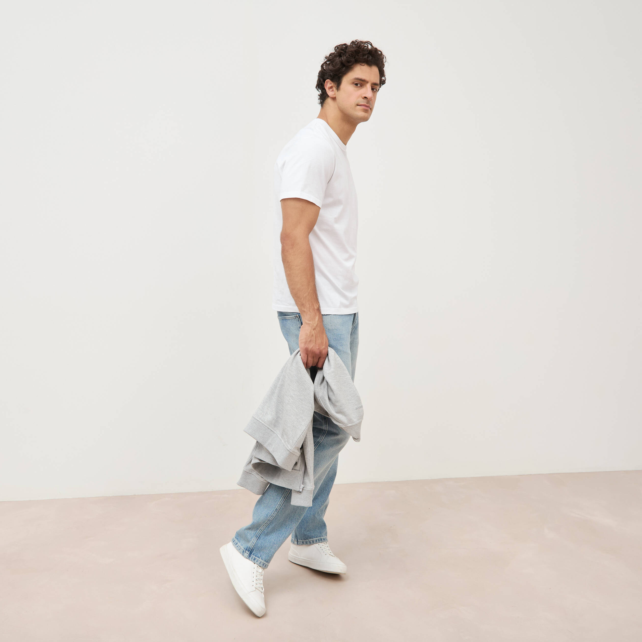 T-shirt en coton manches courtes blanc homme