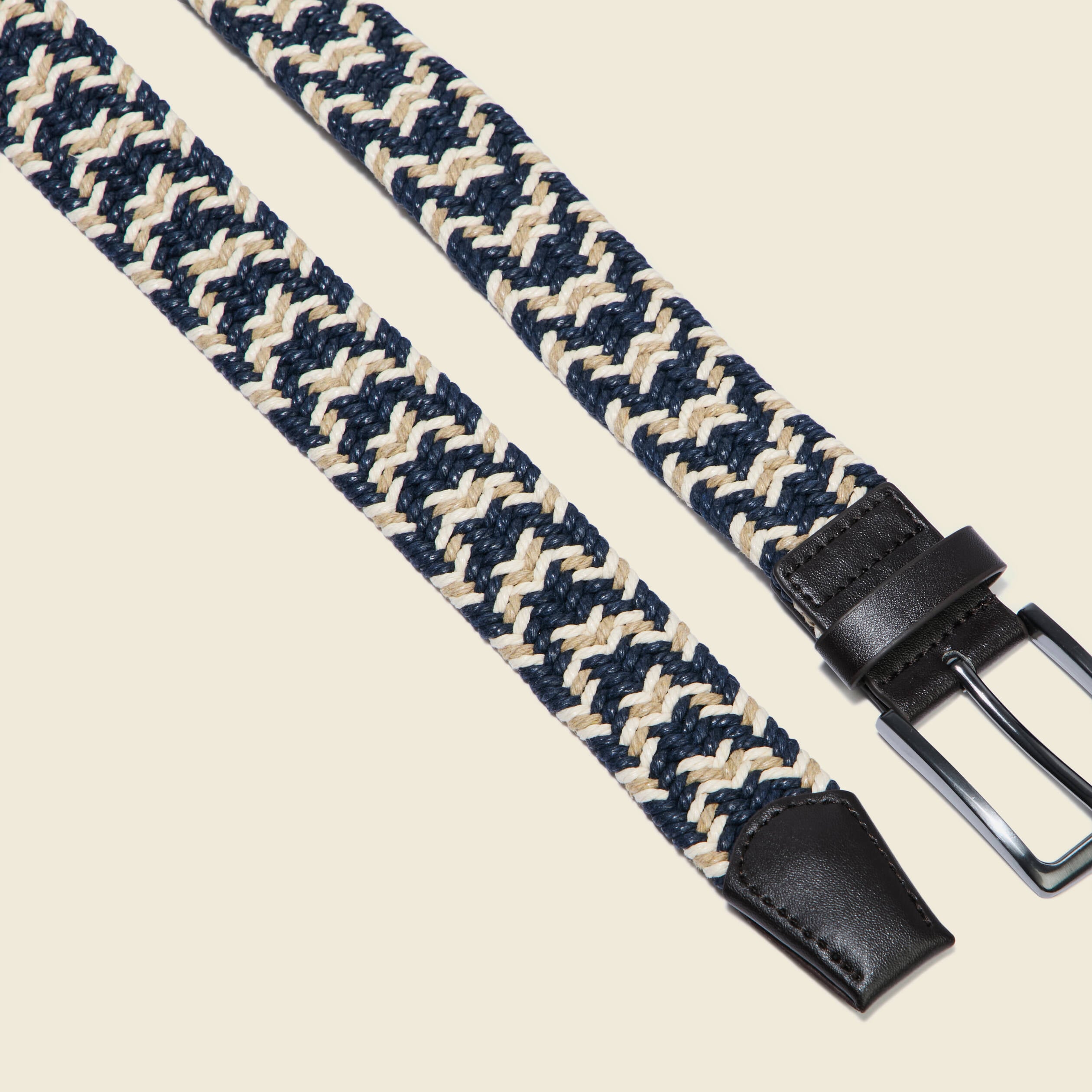 Ceinture tress&eacute;e multicolore homme