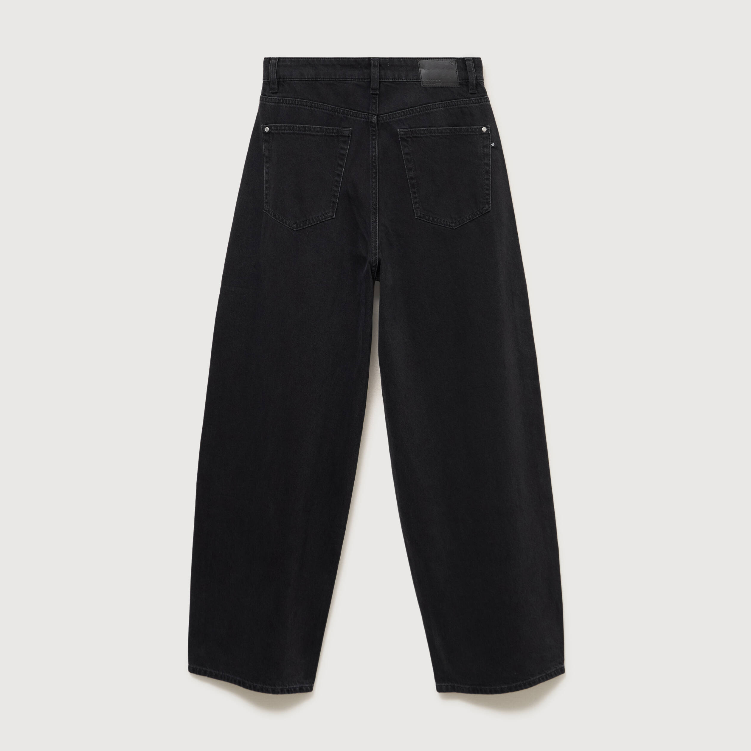 Jeans loose en coton denim gris femme
