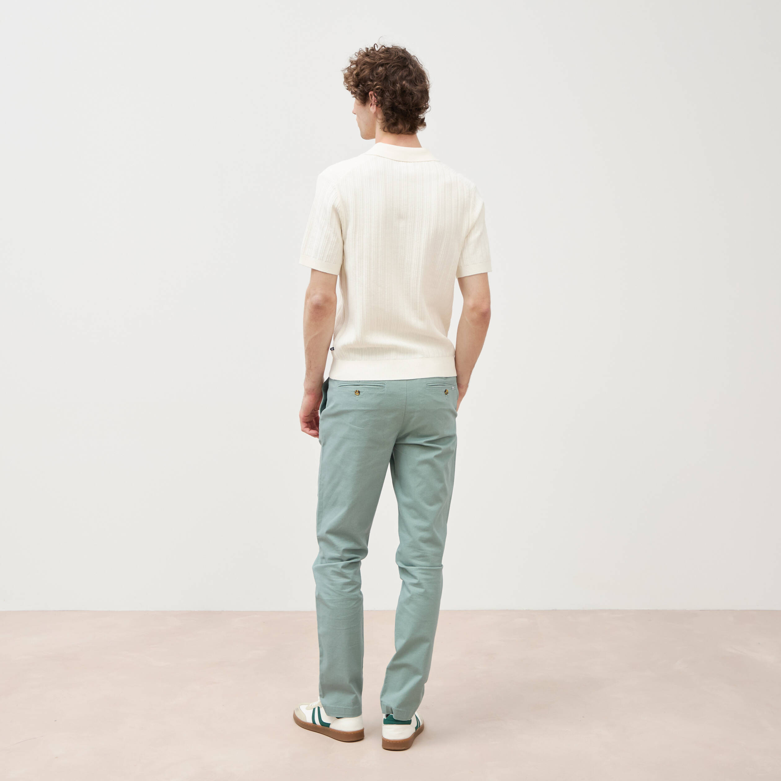 Polo manches courtes ecru homme