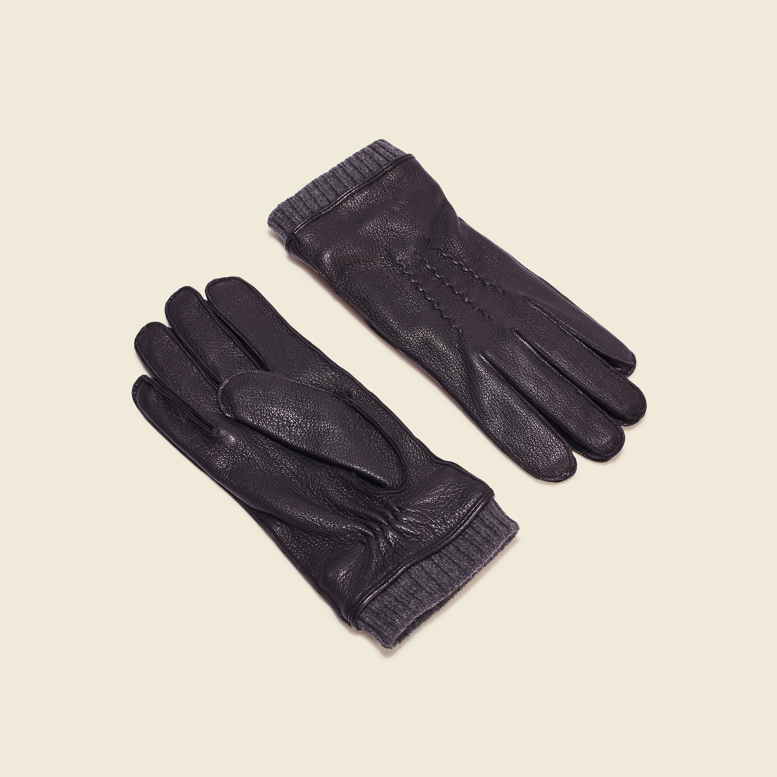 Gants en cuir noir homme