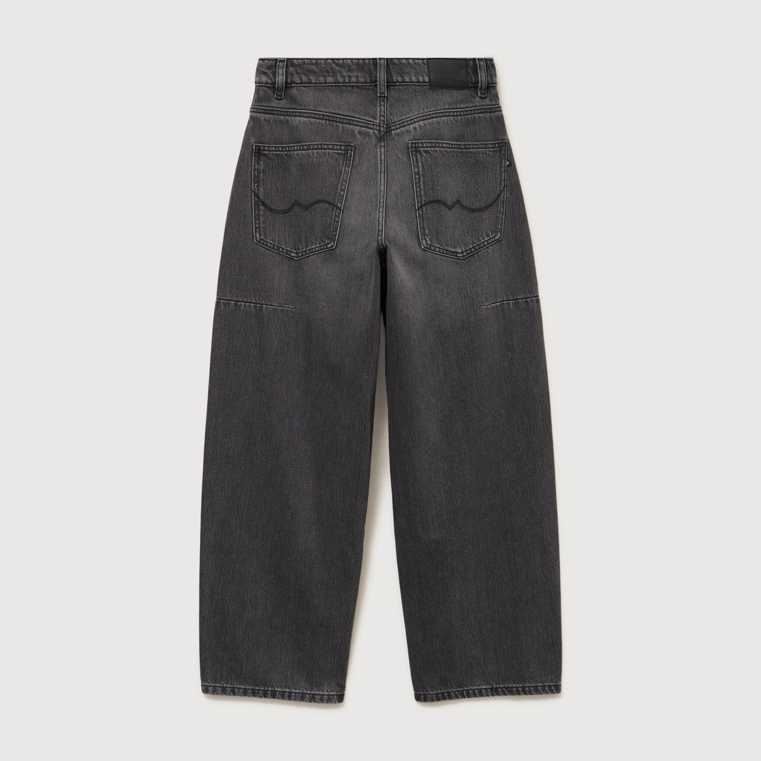 Jeans barrel taille standard denim gris femme