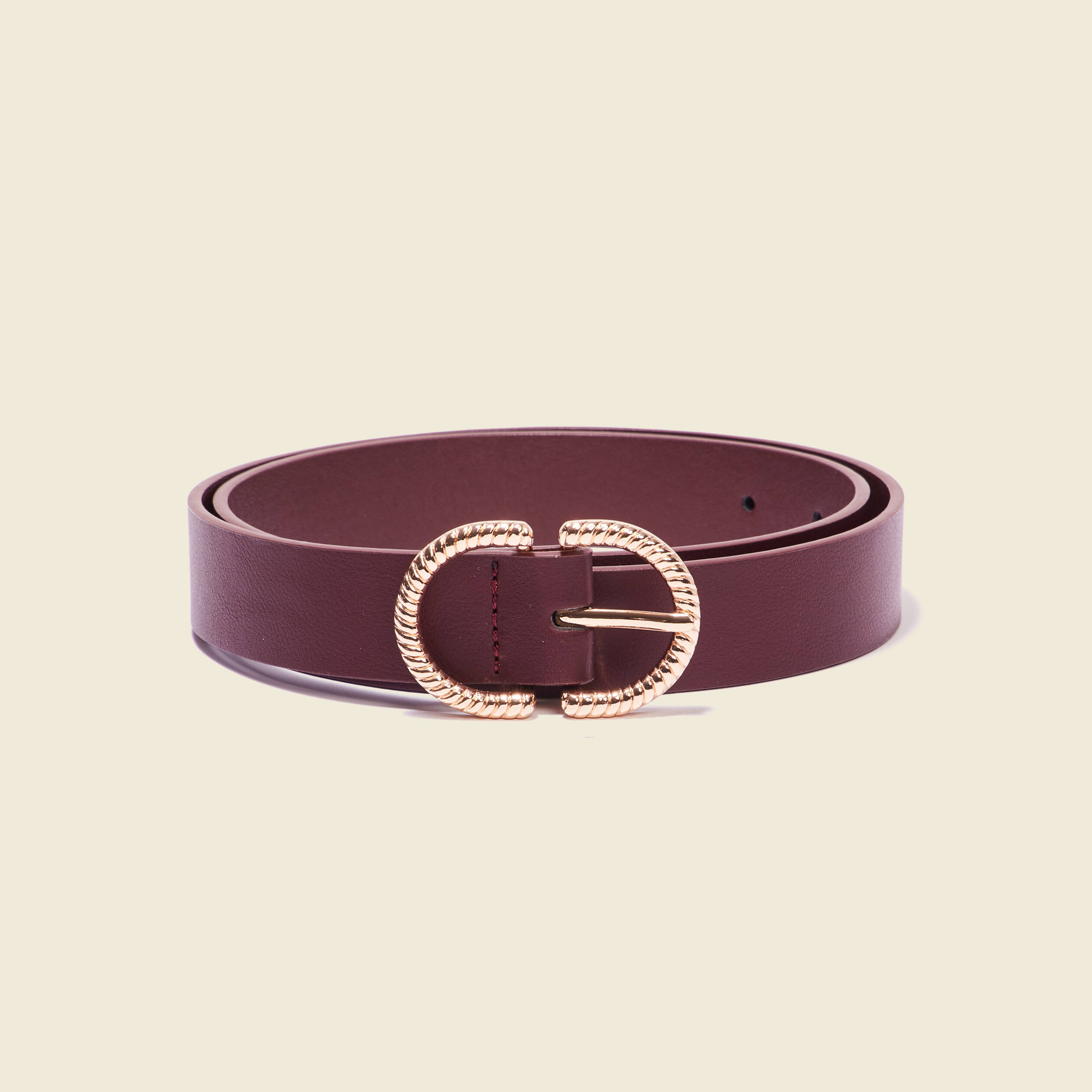 Ceinture double boucle bordeaux femme Bonobo