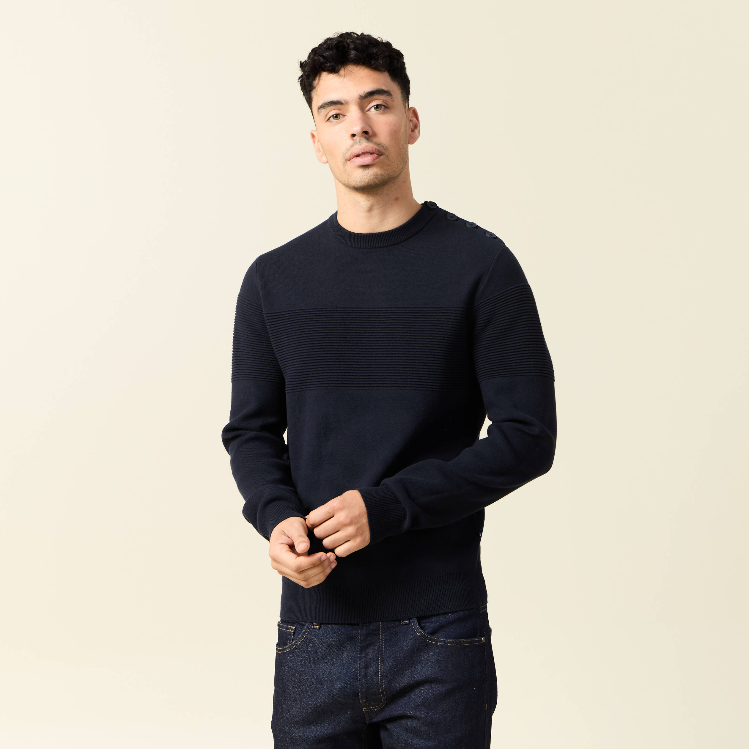 pull eco responsable bleu fonce homme Pull éco-responsable bleu foncé homme