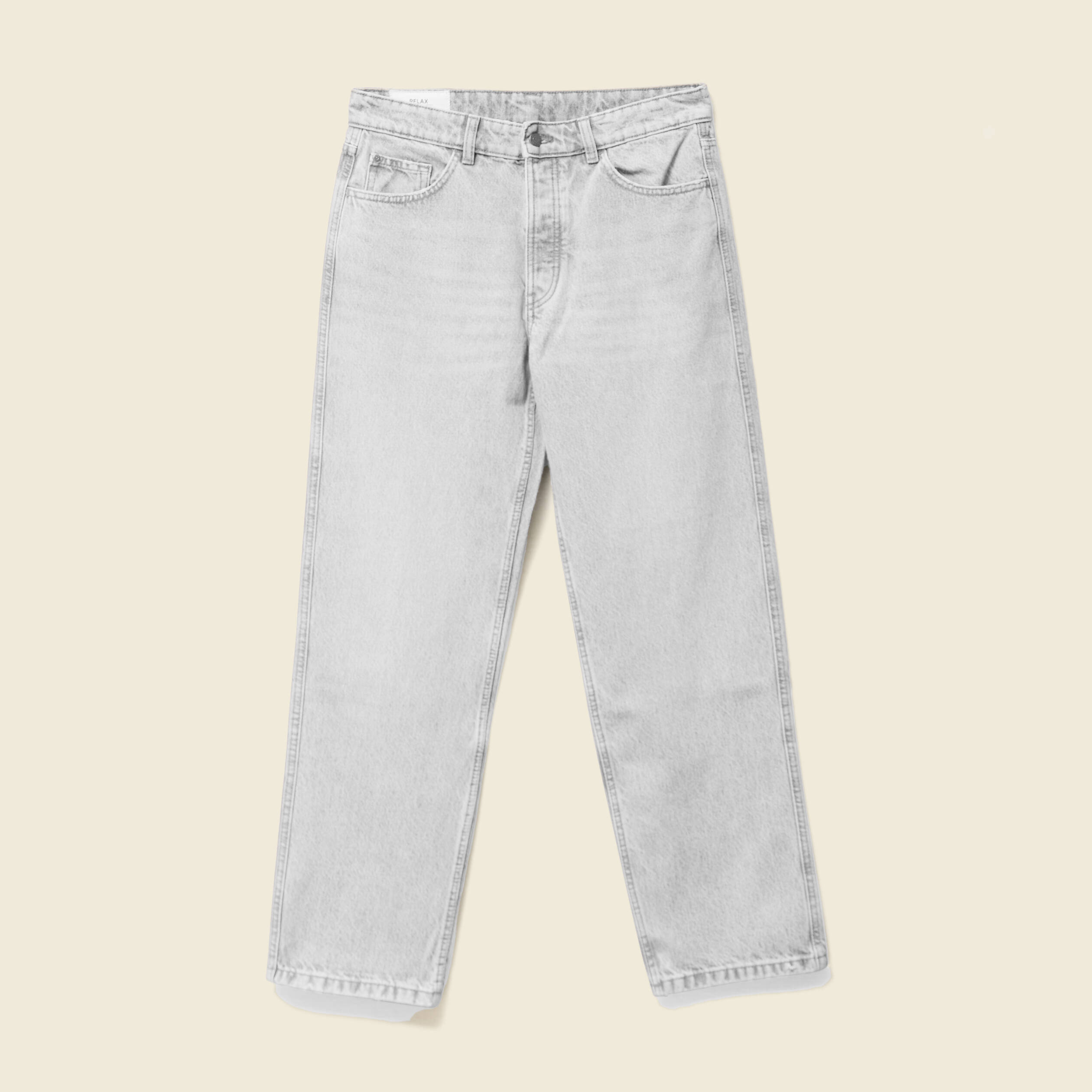 Jeans large relaxed denim snow gris homme