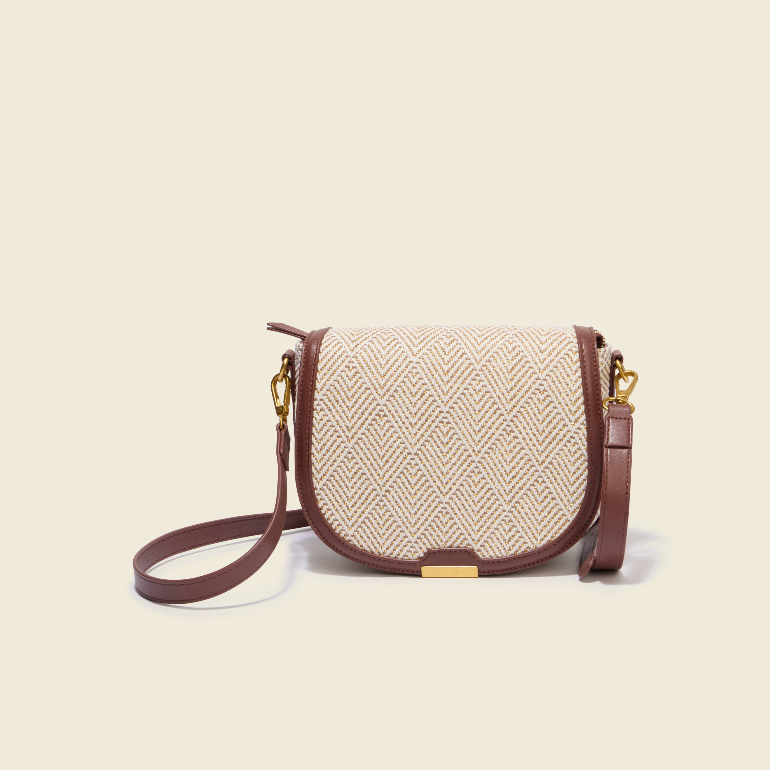 Sac bandouli&egrave;re avec doublure marron femme