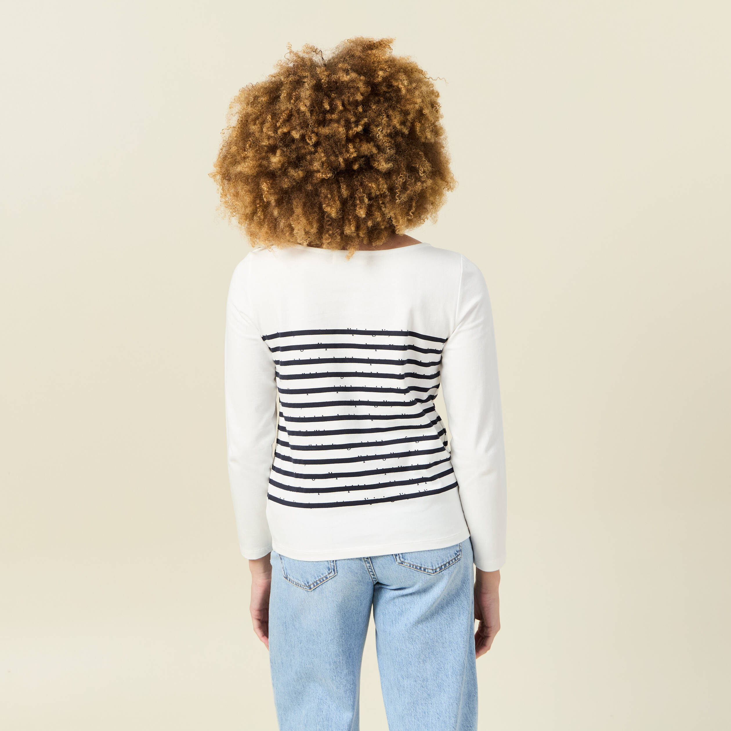 t shirt manches longues ecru femme T-shirt manches longues ecru femme