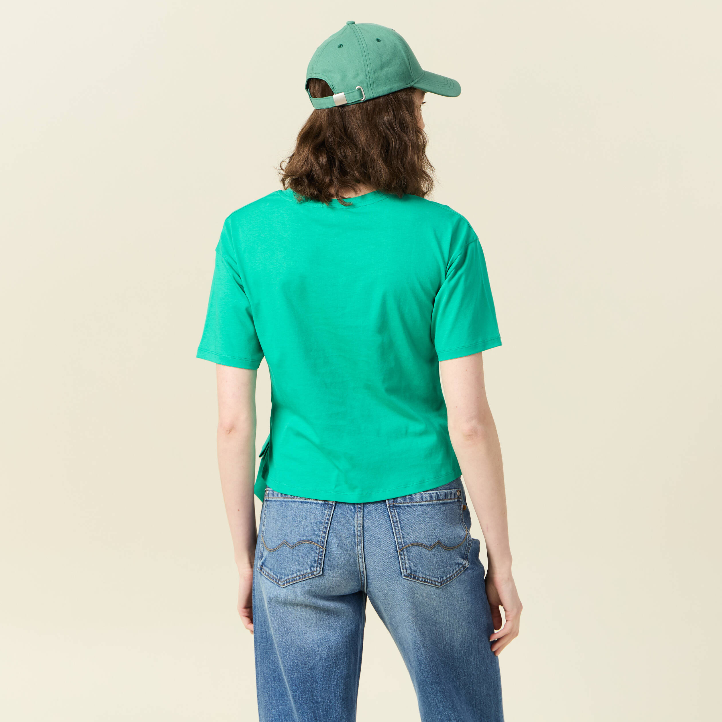 t shirt manches courtes noeud vert femme T-shirt manches courtes noeud vert femme