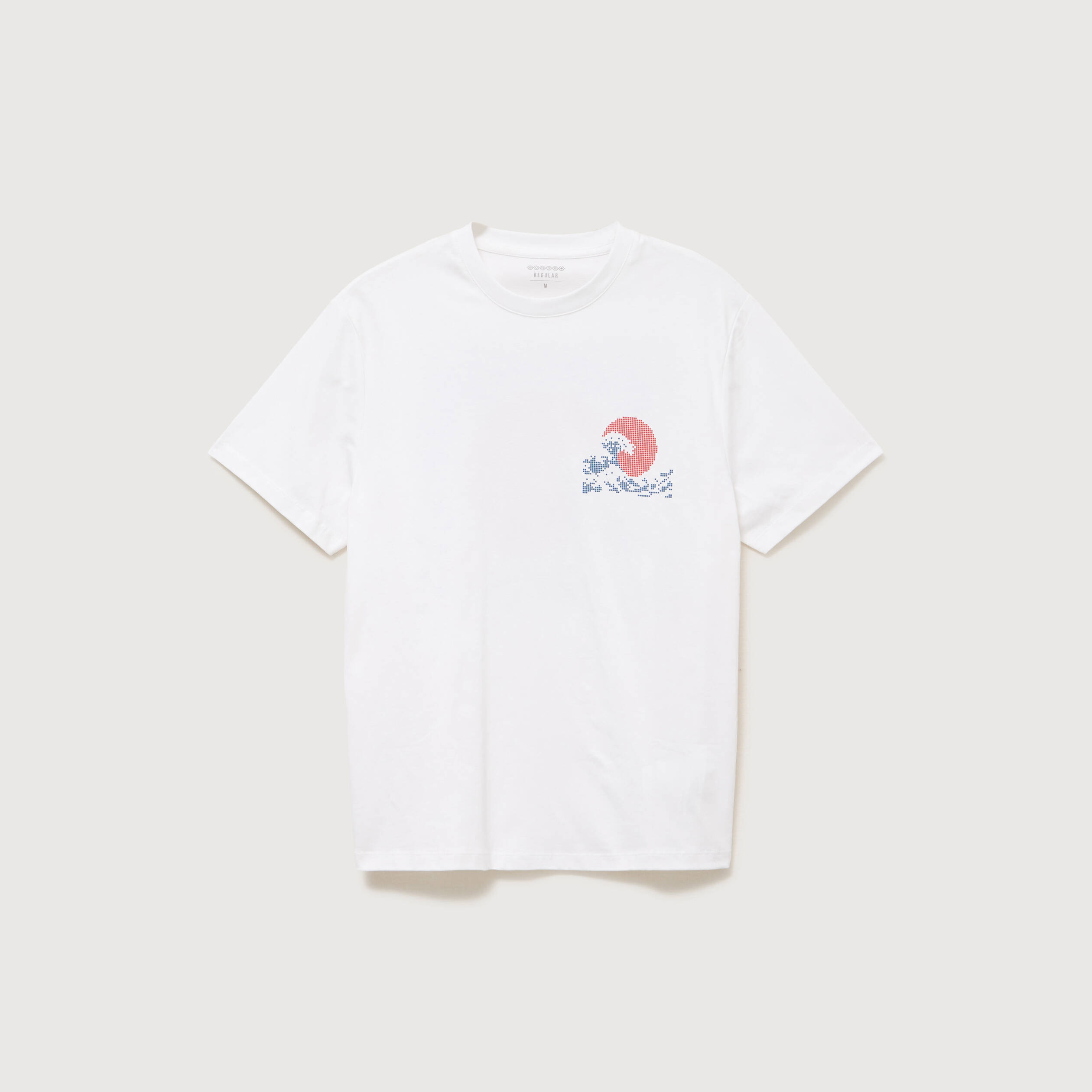 T-shirt droit en coton manches courtes blanc homme