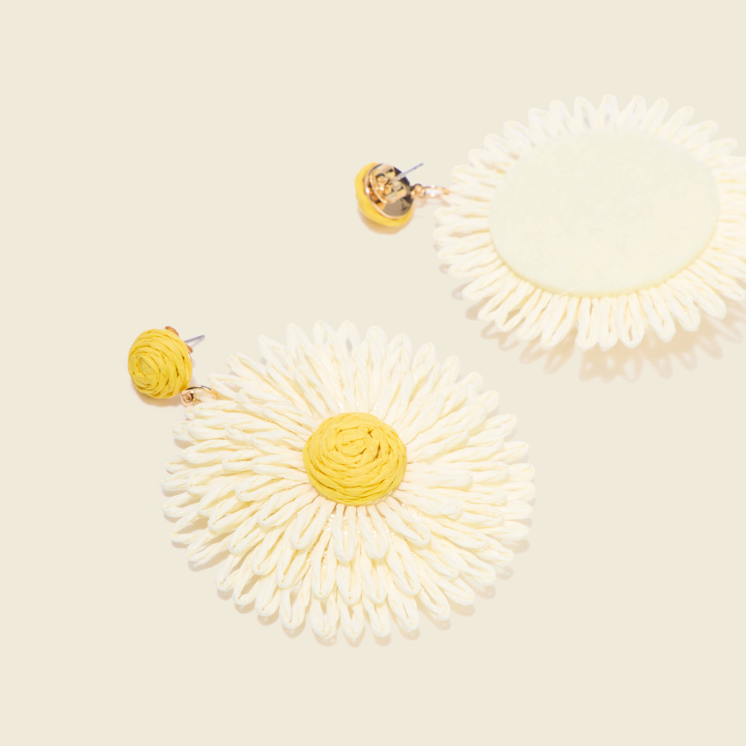Boucles d'oreilles jaune clair femme