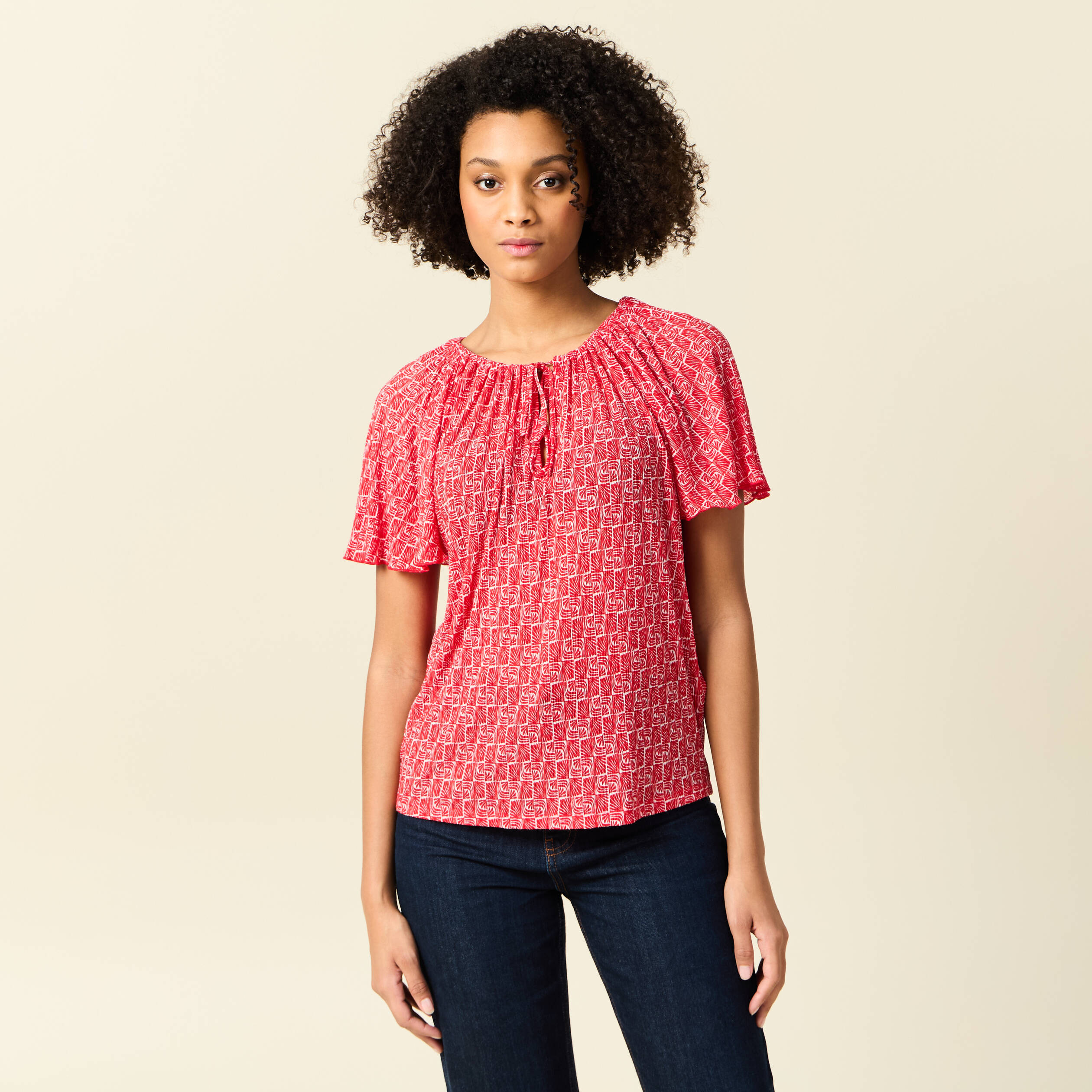 t shirt manches courtes rouge femme T-shirt manches courtes rouge femme