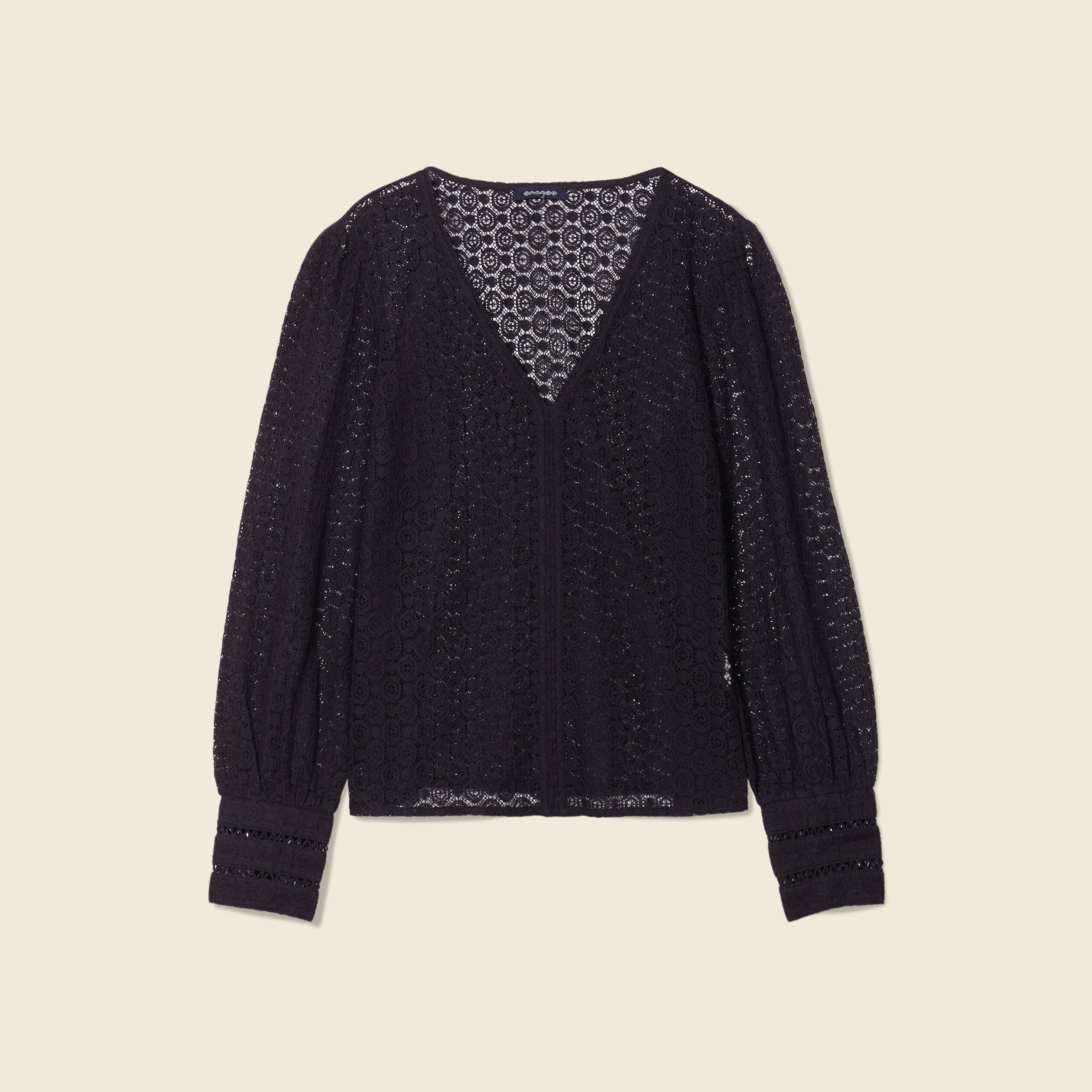 Blouse manches longues noir femme