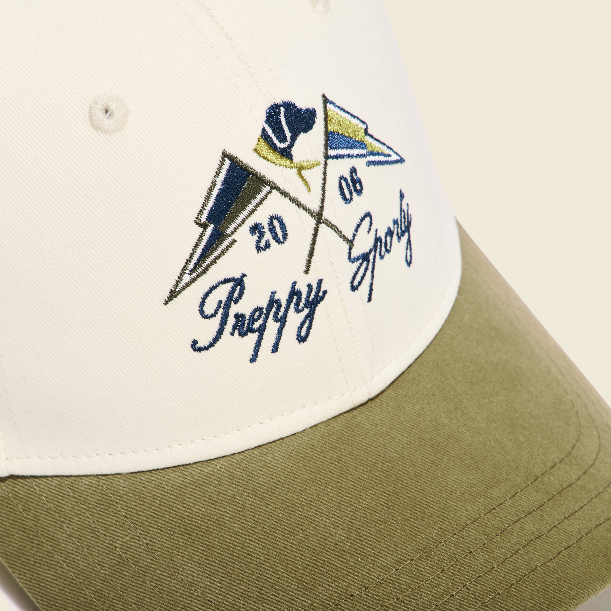Casquette en coton ecru homme