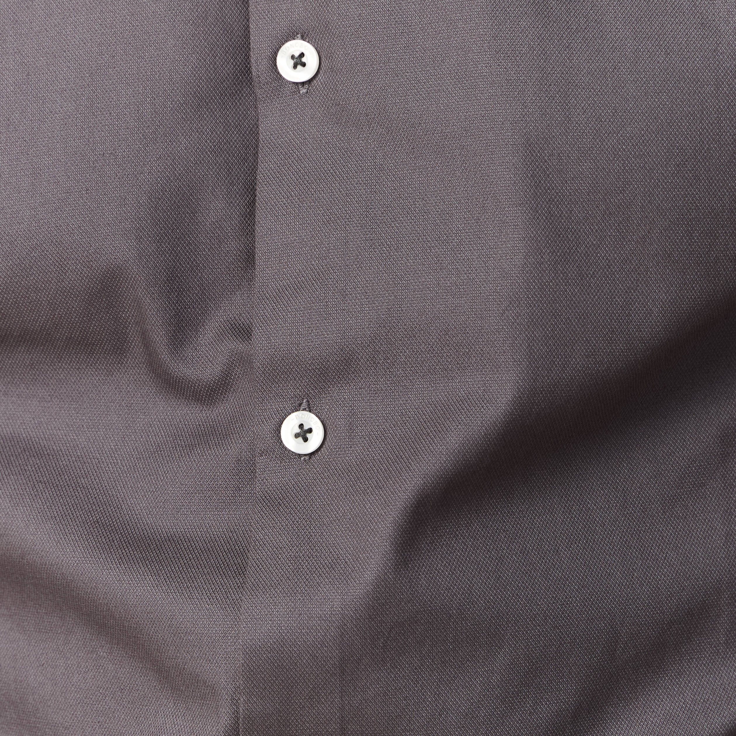 Col cintr&eacute; en coton manches longues gris fonc&eacute; homme