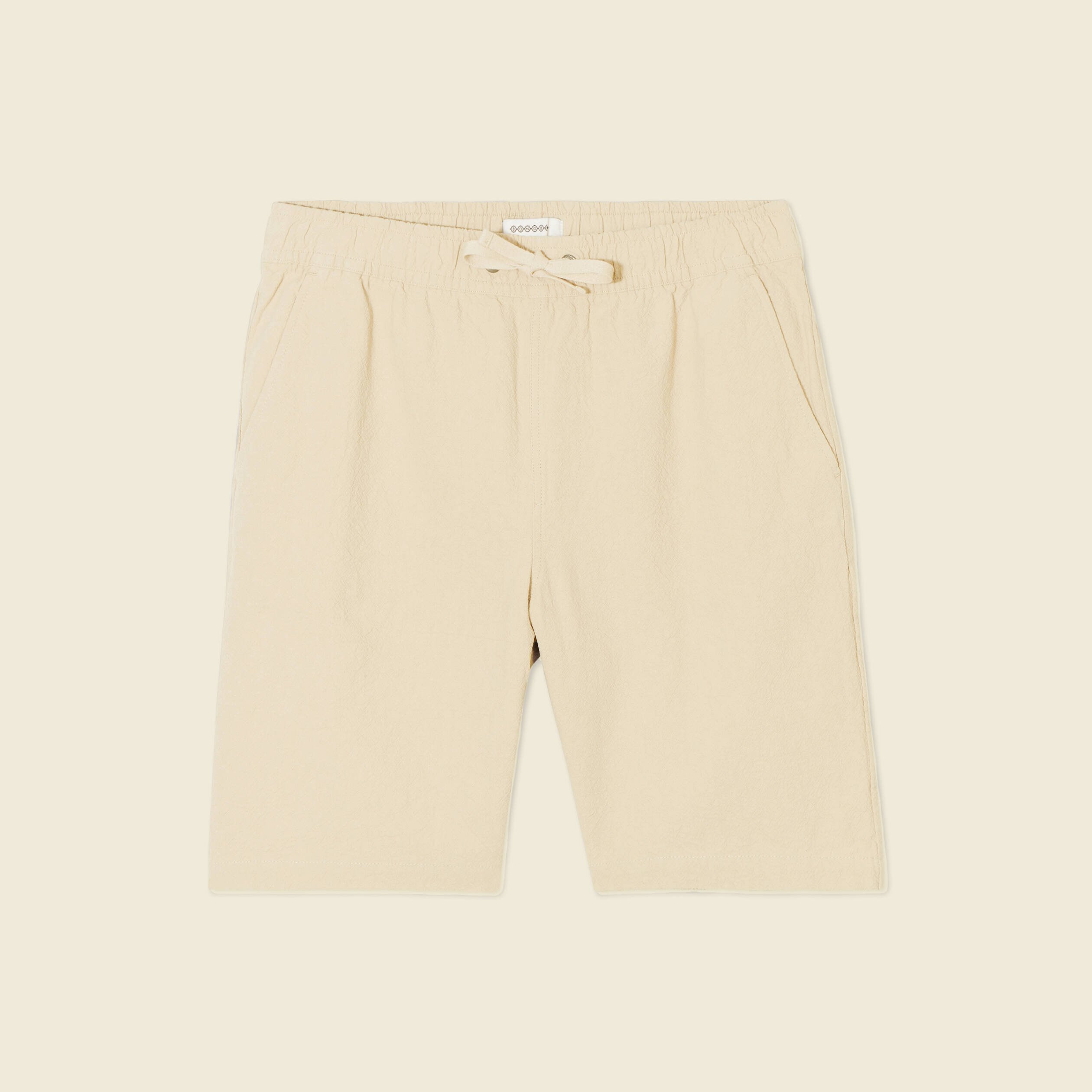 bermuda droit a coulisse beige homme Bermuda droit à coulisse beige homme