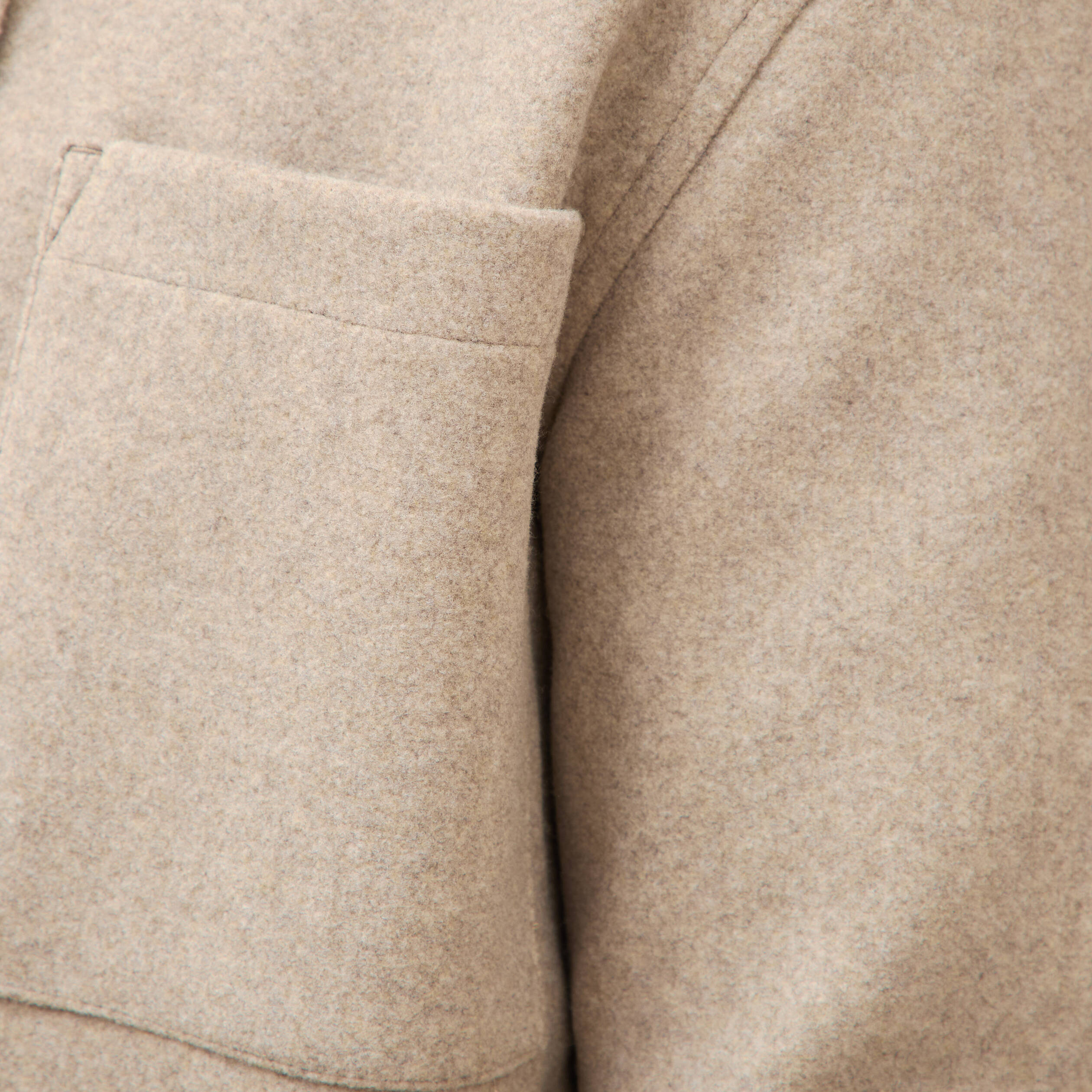 Surchemise boutonn&eacute;e beige homme