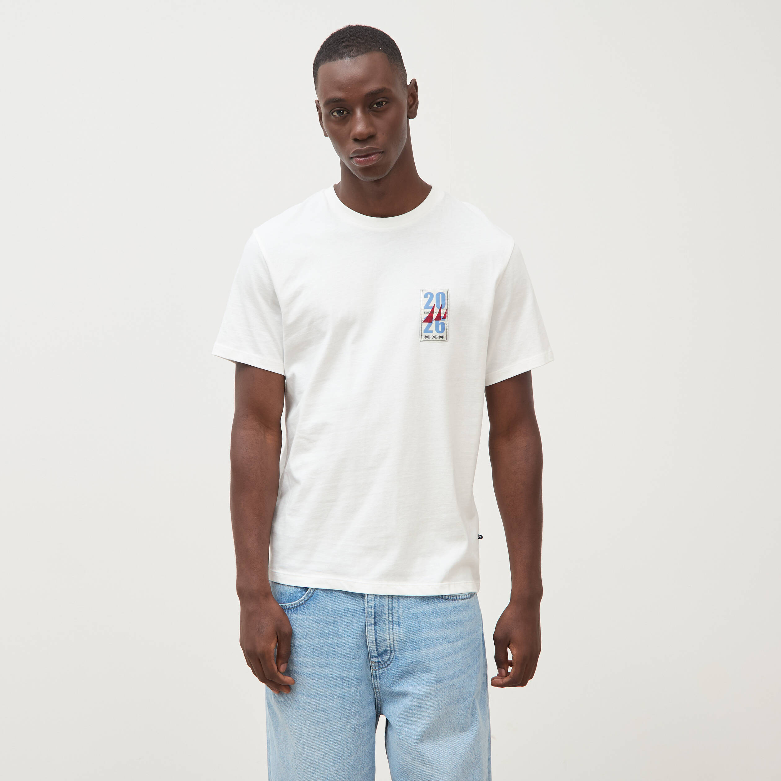 T-shirt en coton ecru homme