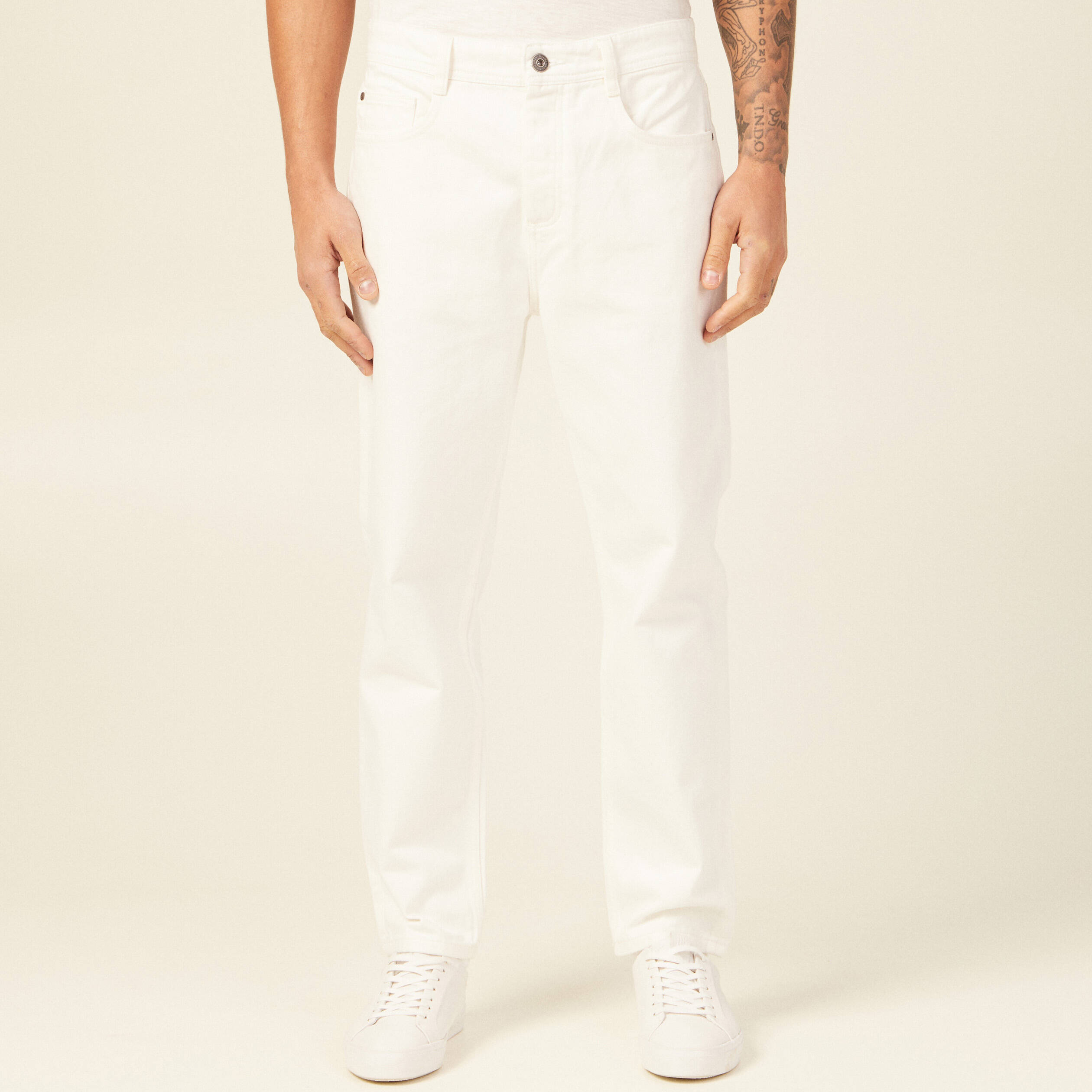 jeans straight tapered denim blanc homme Jeans straight tapered denim blanc homme