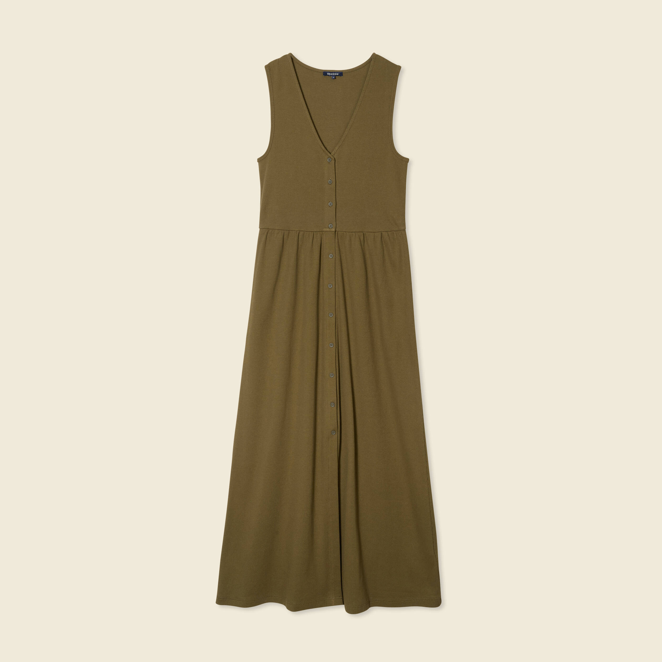 robe longue droite boutons vert kaki femme Robe longue droite boutons vert kaki femme