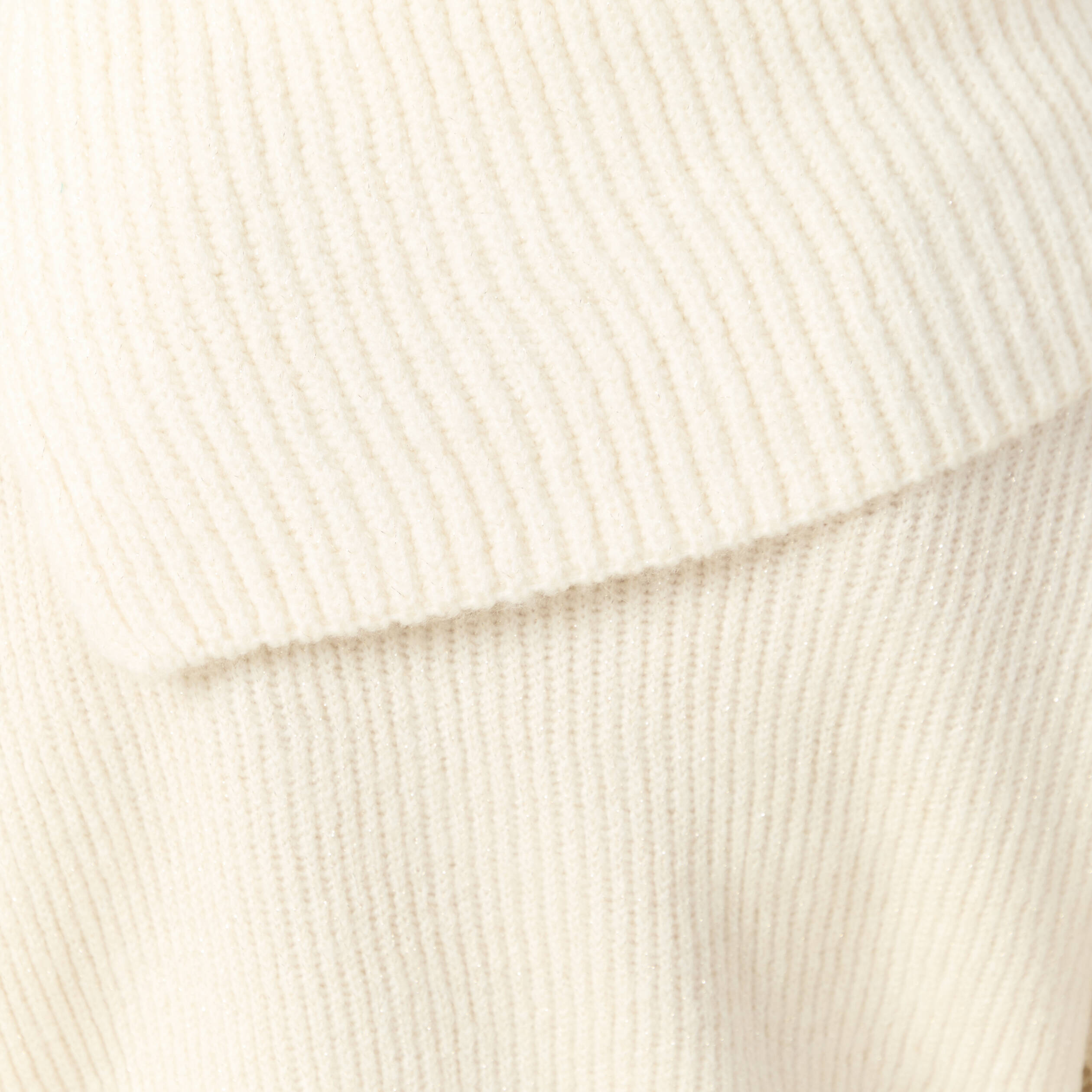 Pull ajour&eacute; manches longues bardot ecru femme