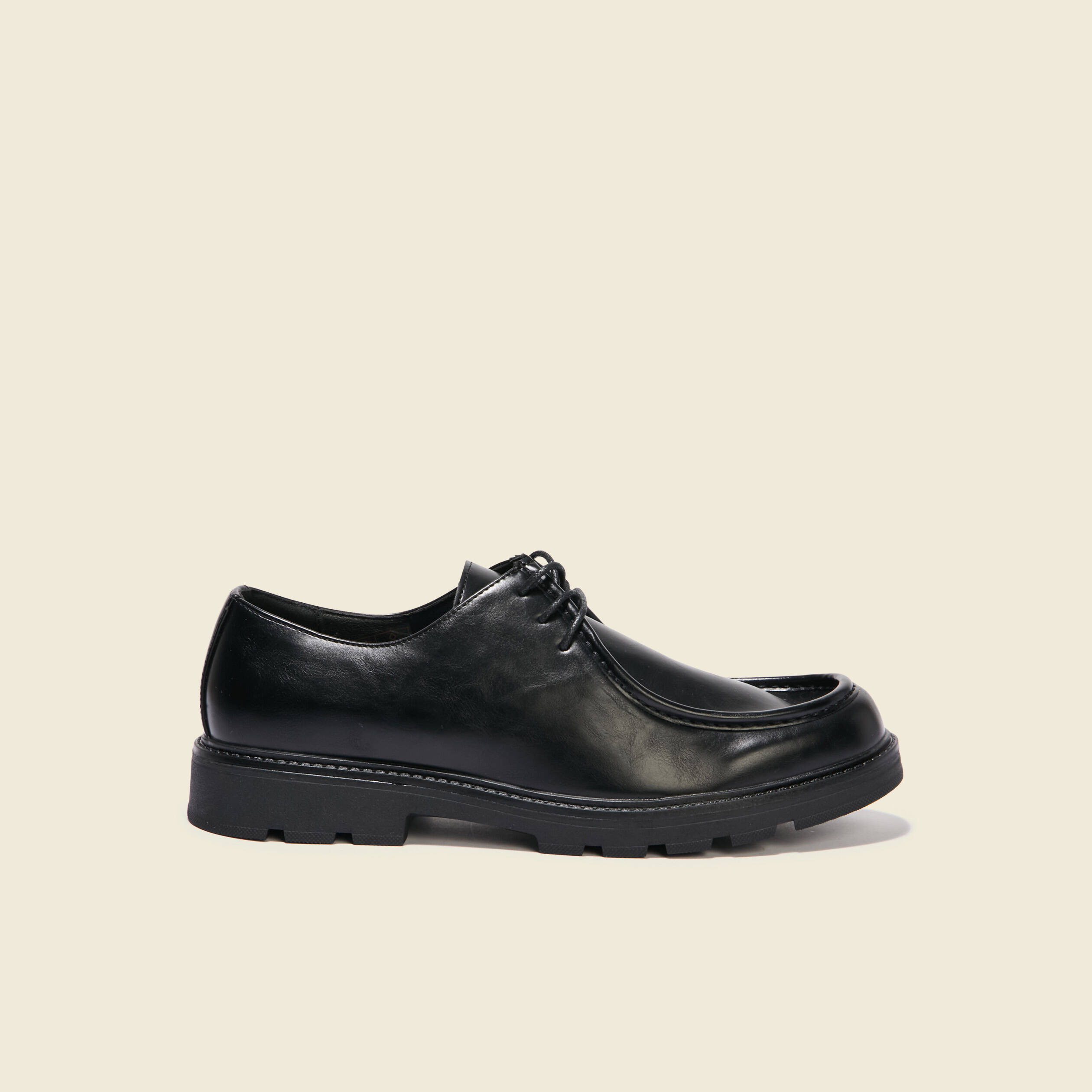 Derby à semelle crantée noir homme