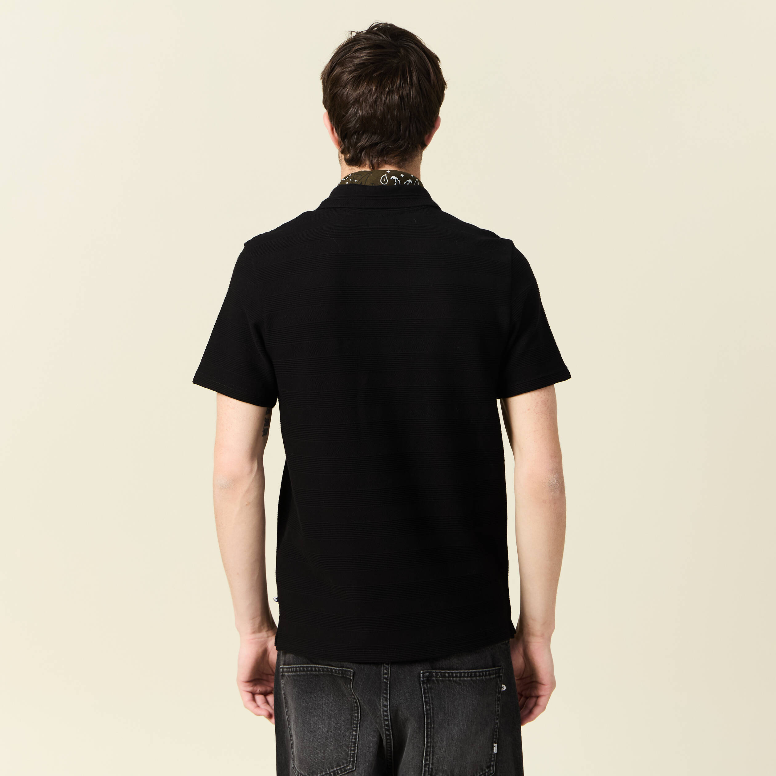 Chemisier Esprit Noir à Manches Courtes - Taille 32 - Très Bon état Occasion