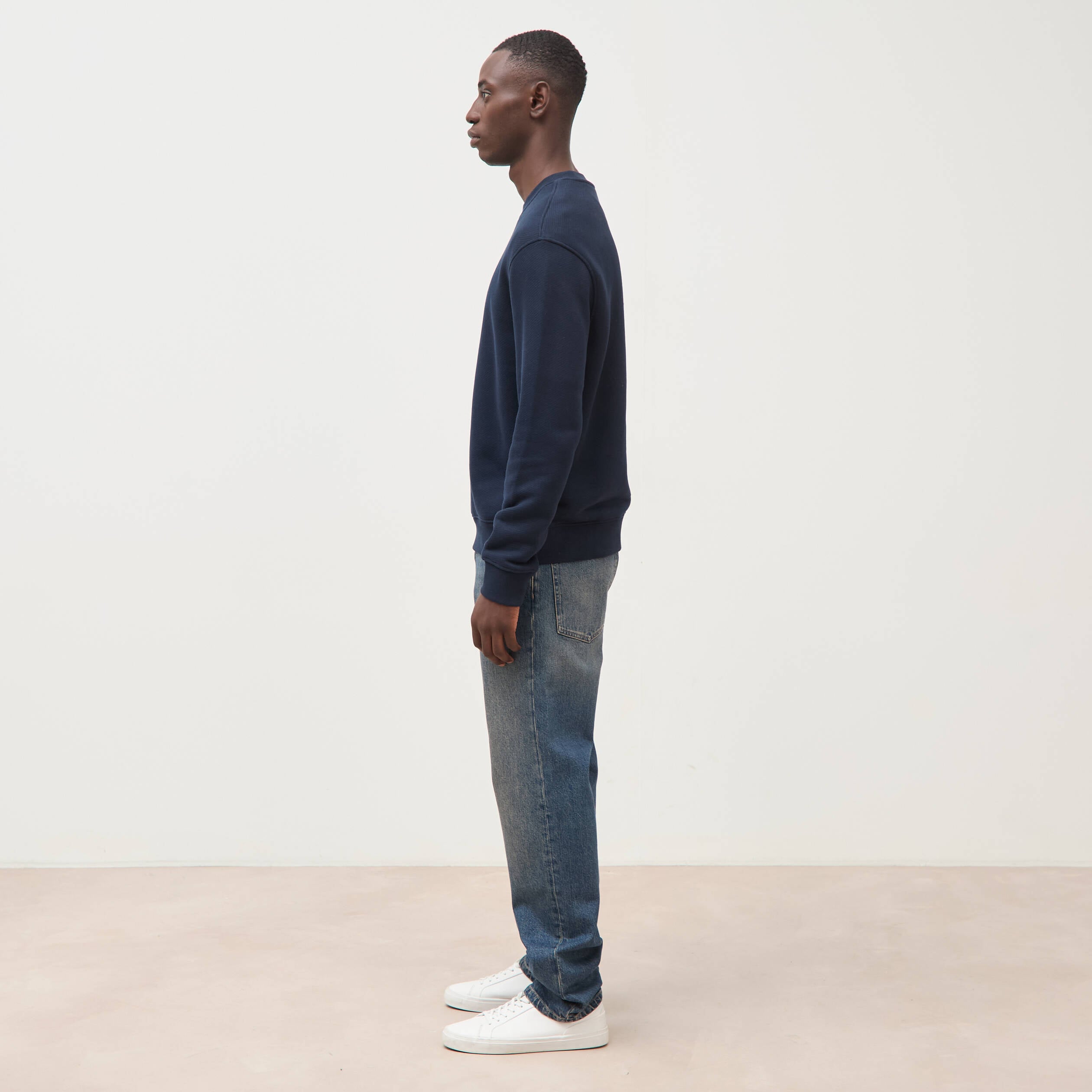 Sweat manches longues bleu marine homme