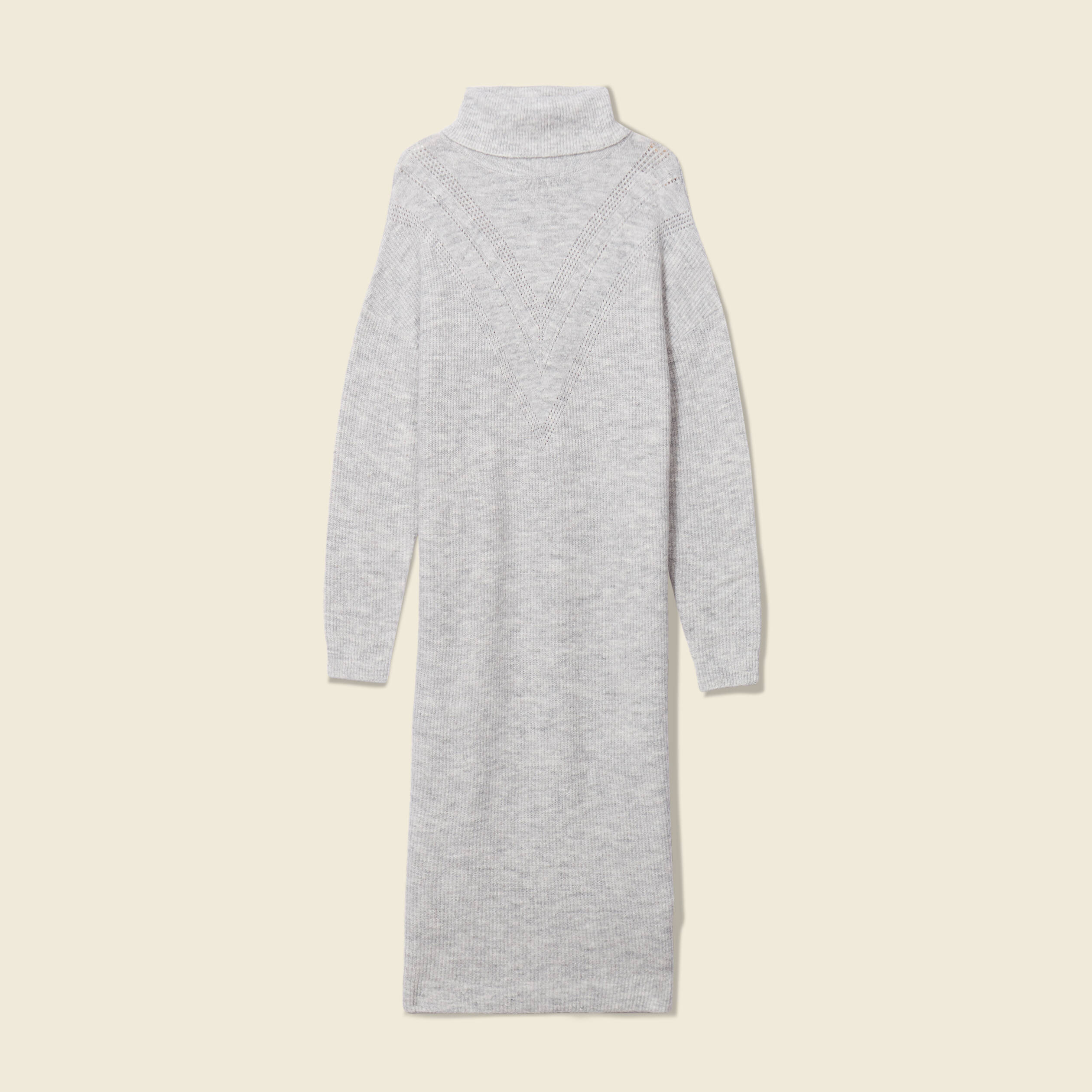 robe pull longue col roule gris femme Robe pull longue col roulé gris femme