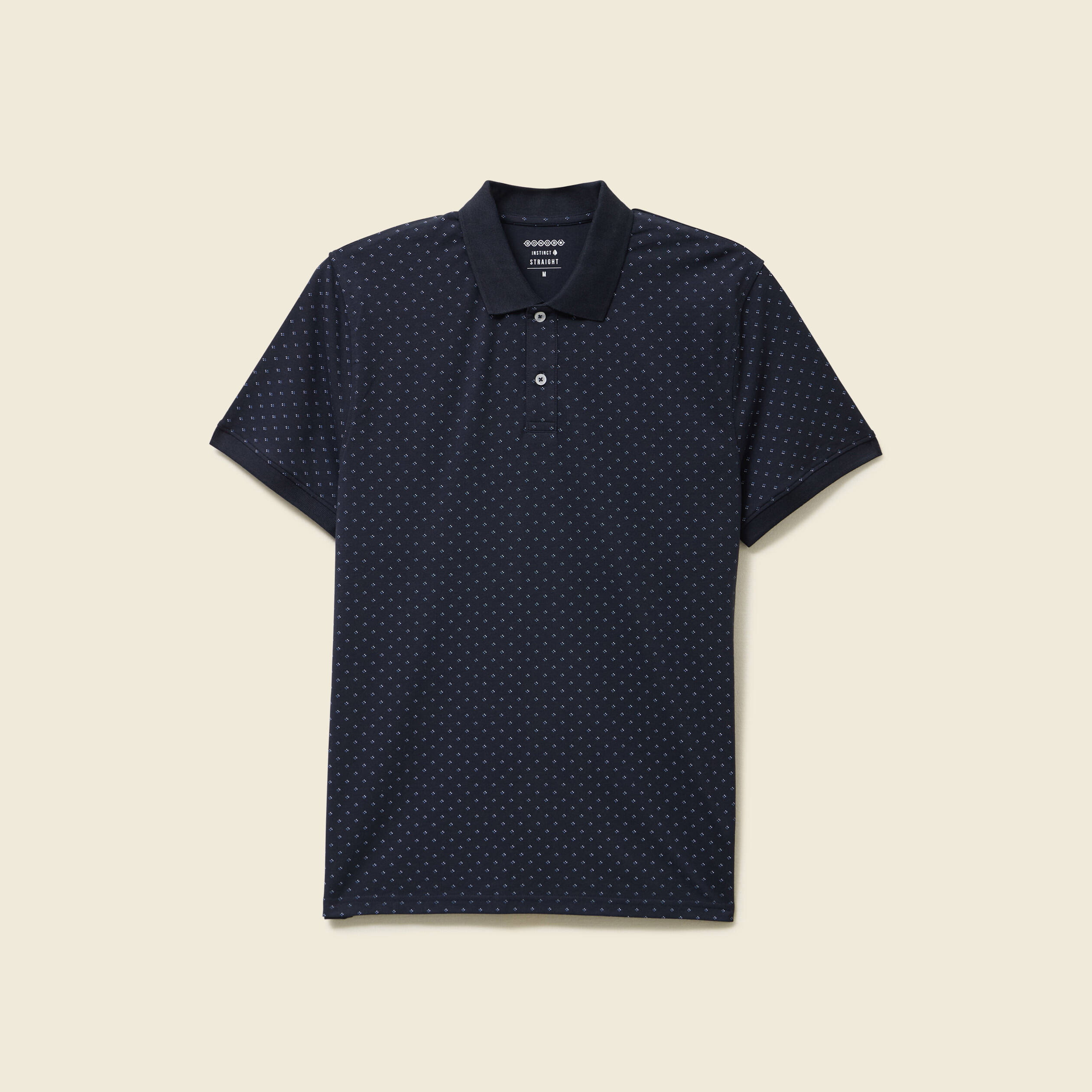 Polo cintr&eacute; manches courtes col polo bleu homme