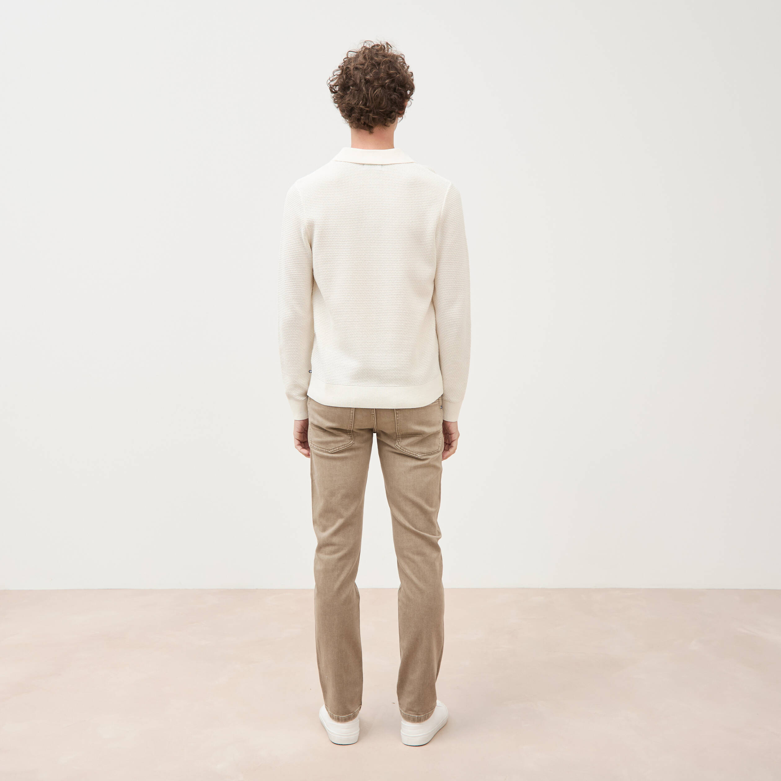 Pull manches longues ecru homme