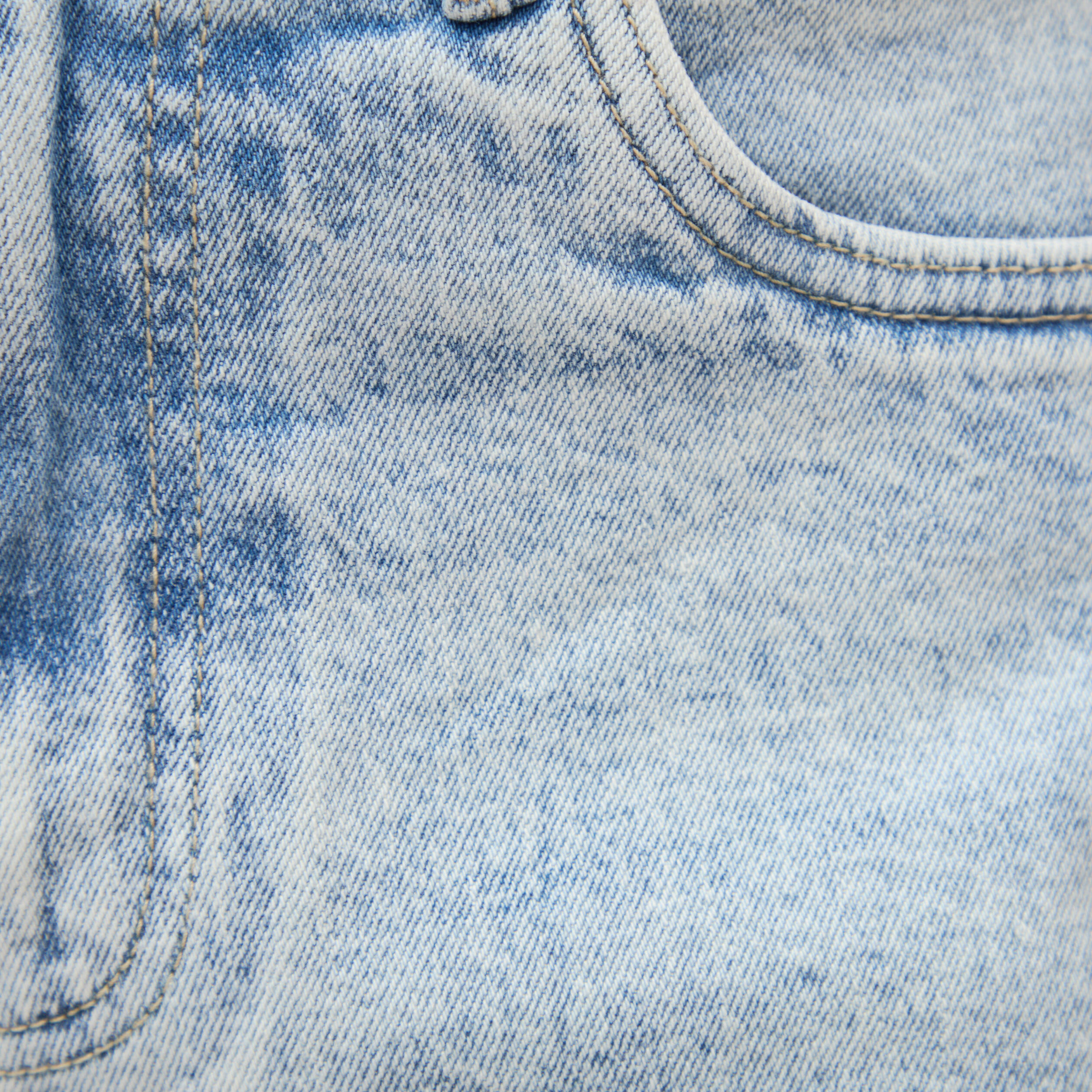 Short mom taille haute en jean denim snow bleu femme